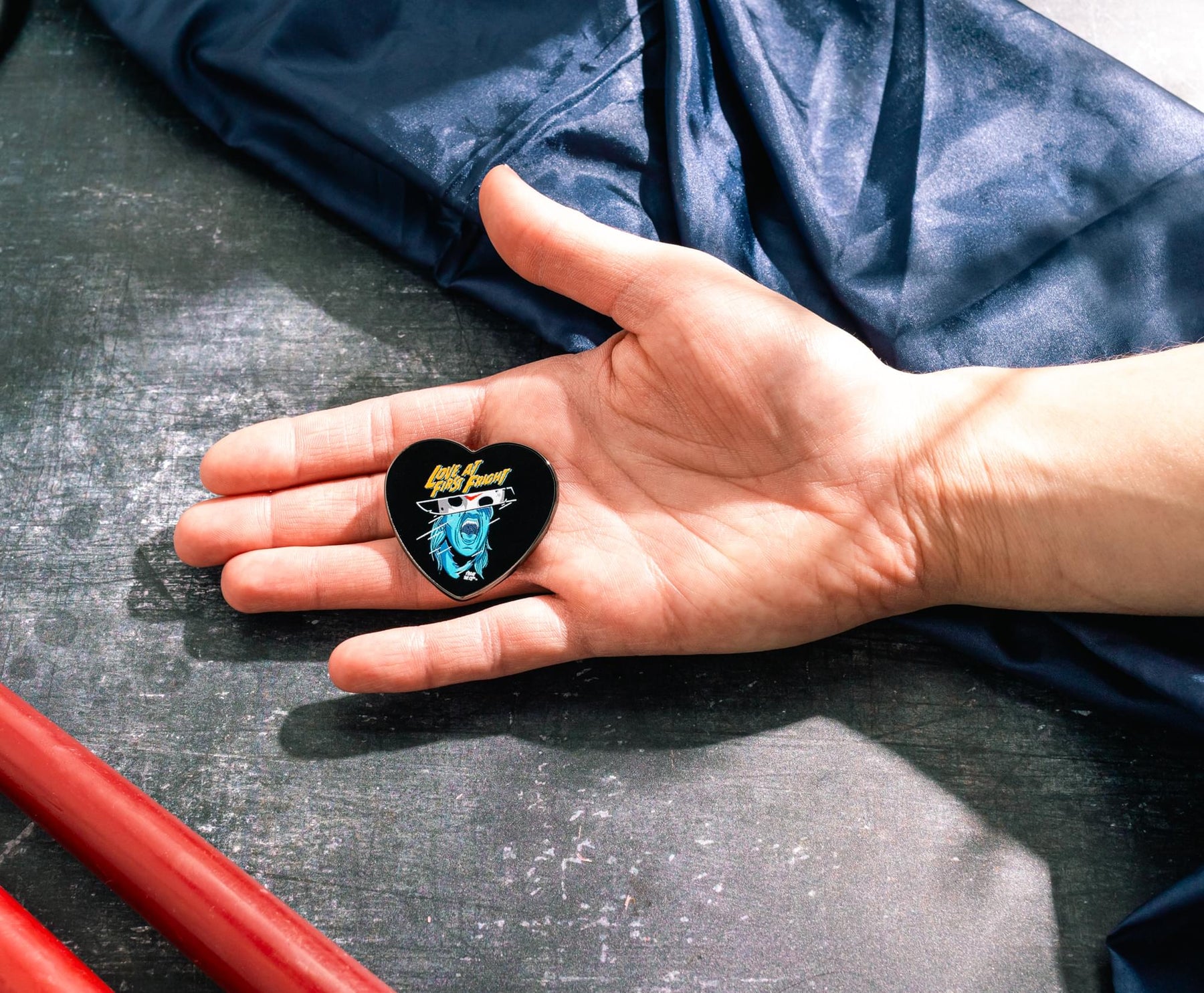 Friday The 13th "Love At First Fright" Heart-Shaped Enamel Pin