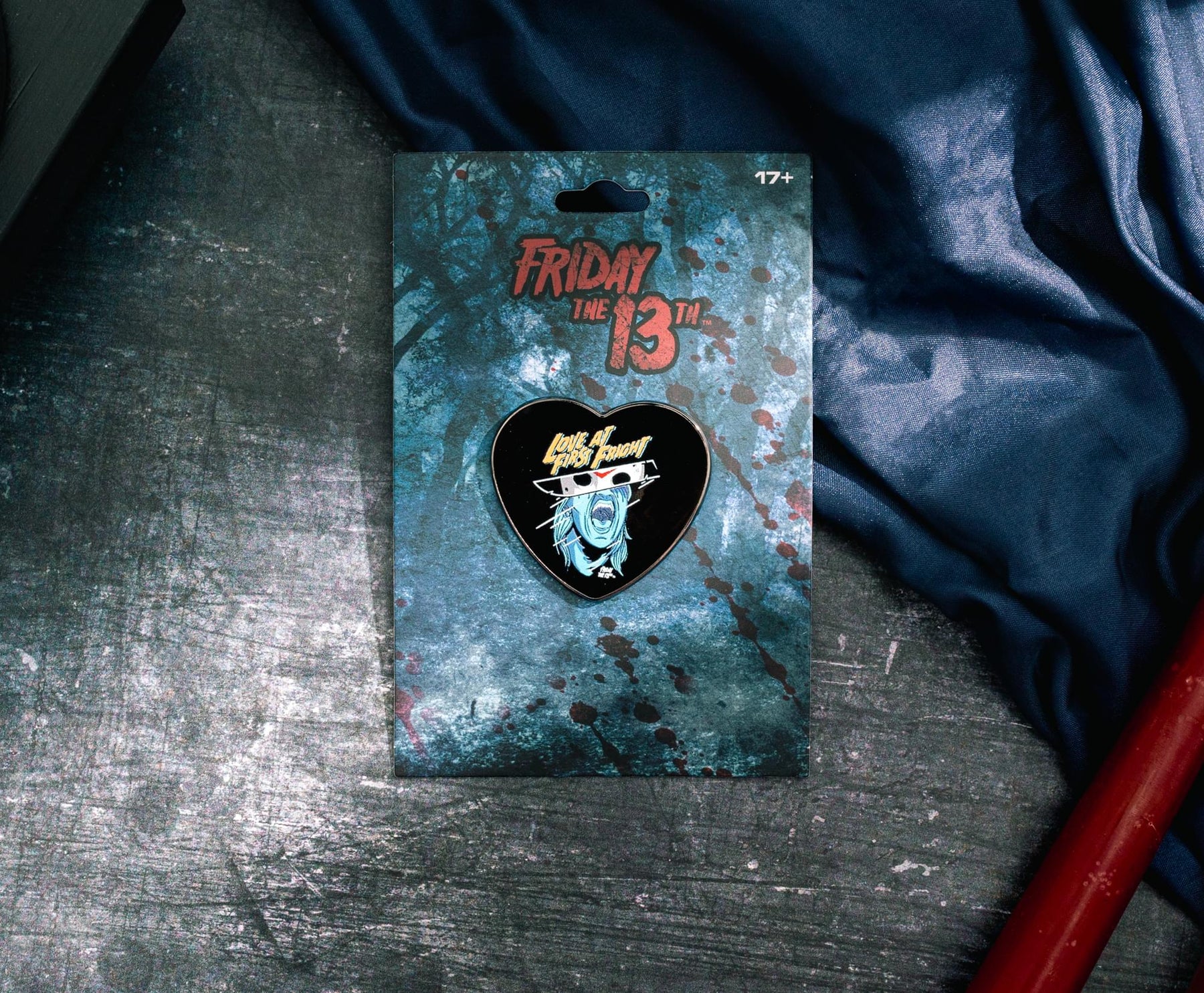 Friday The 13th "Love At First Fright" Heart-Shaped Enamel Pin