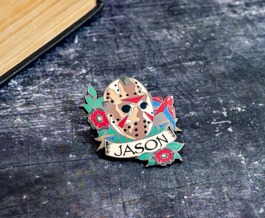 Friday The 13th Jason Voorhees Mask With Machete Enamel Pin