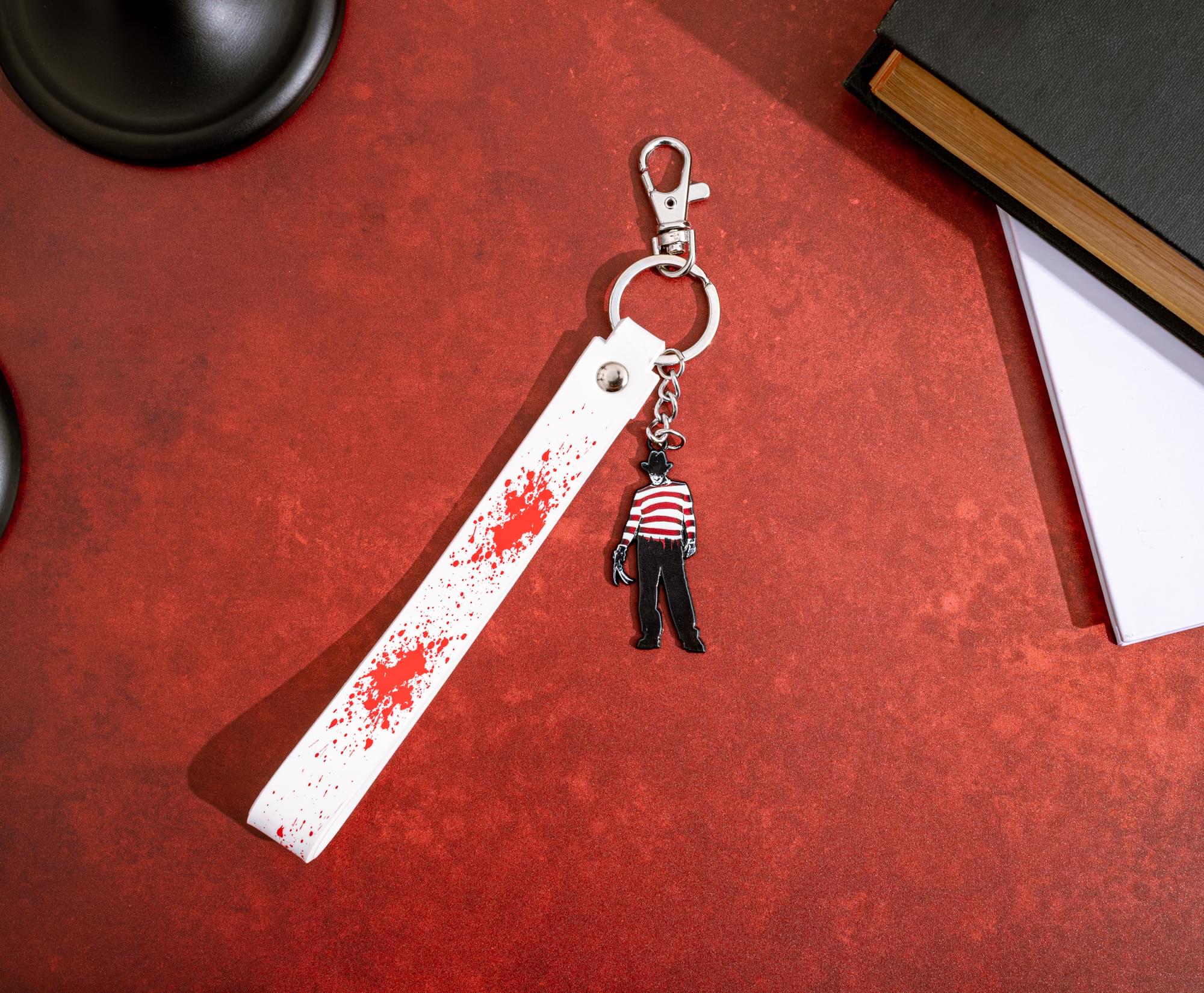 A Nightmare On Elm Street Freddy Krueger Enamel Keychain With Lanyard Strap