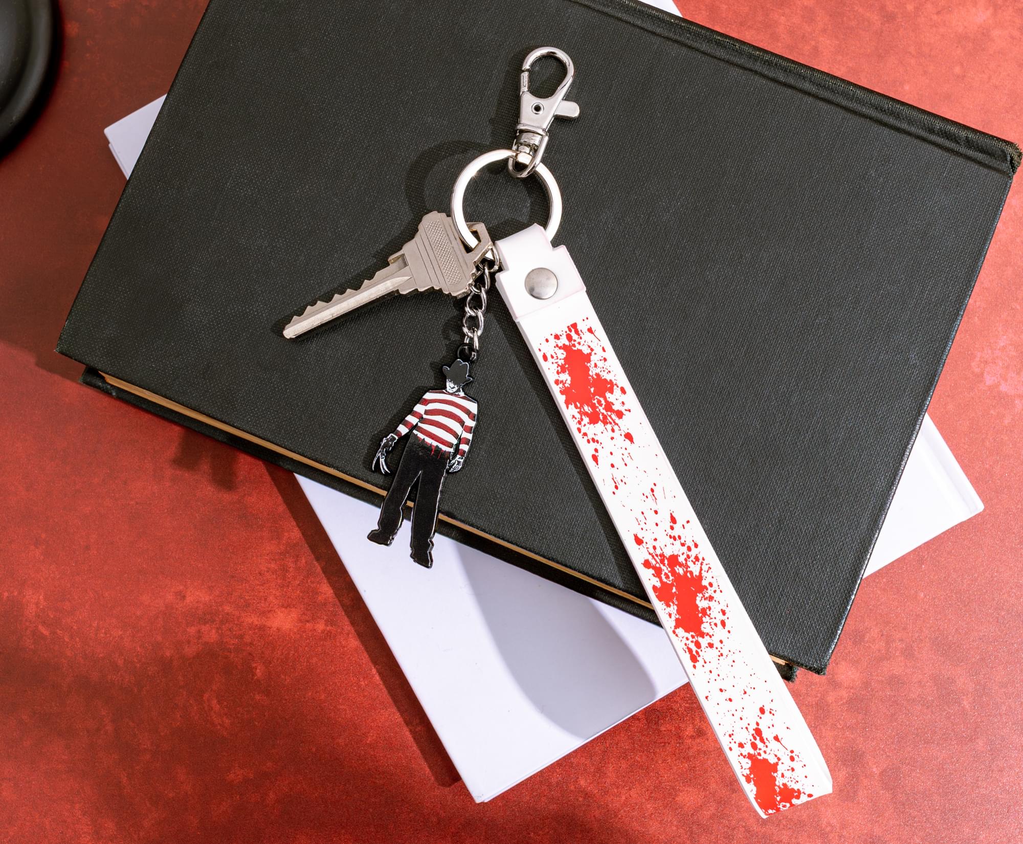 A Nightmare On Elm Street Freddy Krueger Enamel Keychain With Lanyard Strap