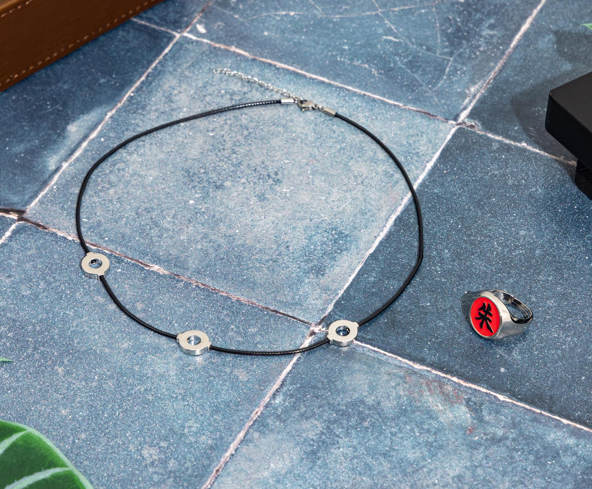 Naruto Itachi Uchiha Necklace and Ring Replica Collector's Box Set