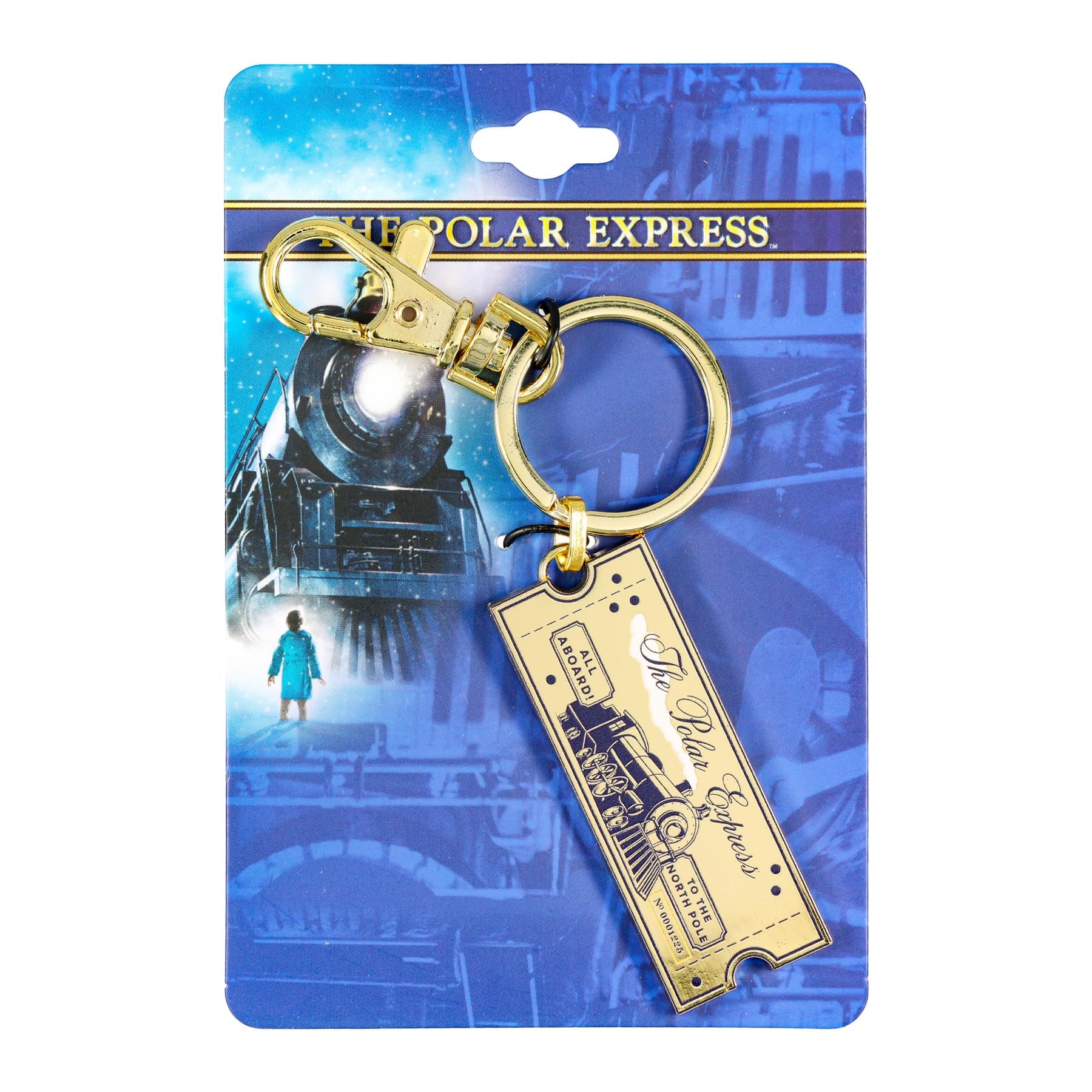 The Polar Express "Believe" Gold Train Ticket Enamel Charm Keychain