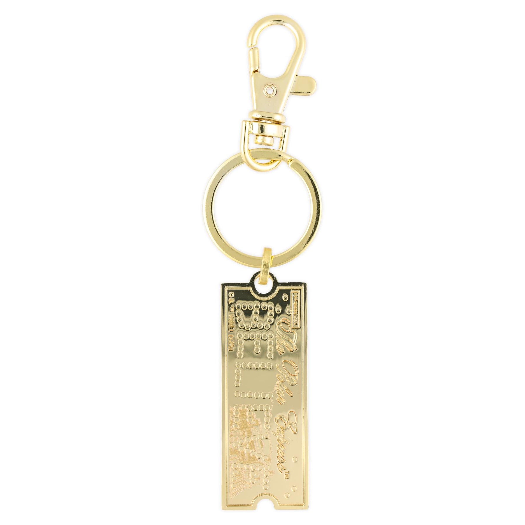 The Polar Express "Believe" Gold Train Ticket Enamel Charm Keychain