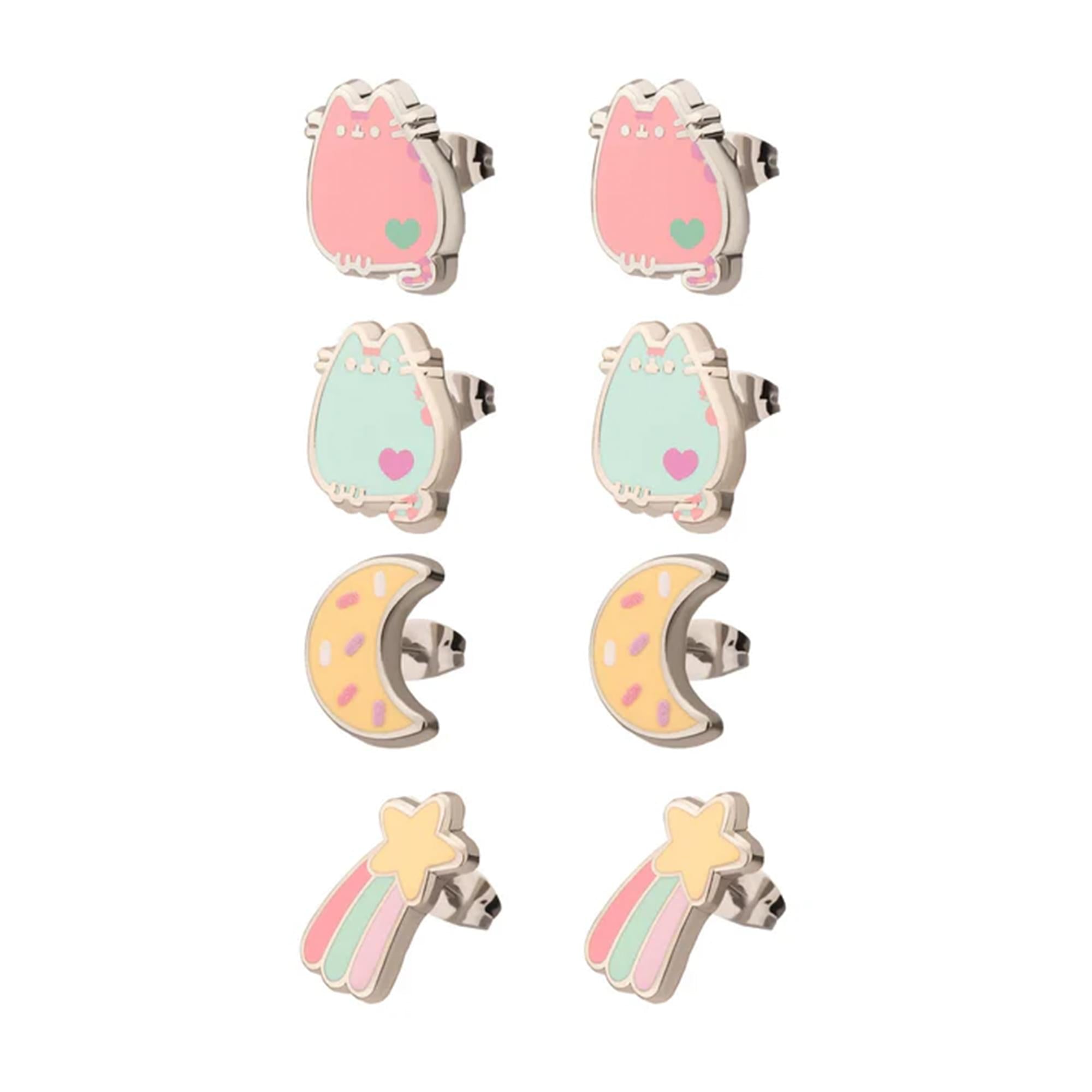 Pusheen Space 4-Piece Enamel Stud Earring Set
