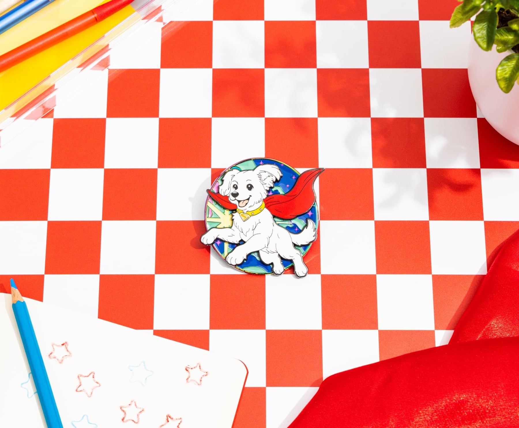 DC Studios Supergirl Krypto 2.5-Inch Large Round Enamel Pin