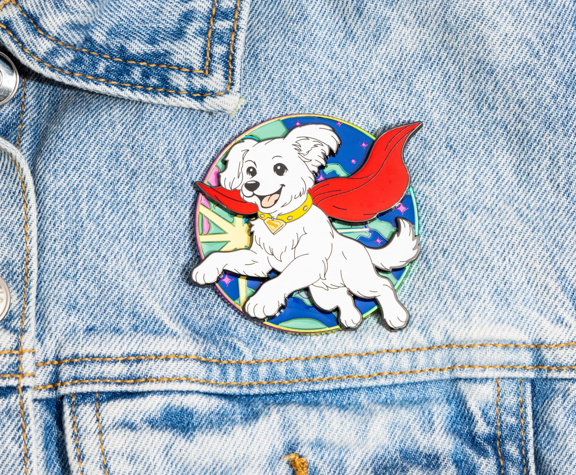 DC Studios Supergirl Krypto 2.5-Inch Large Round Enamel Pin