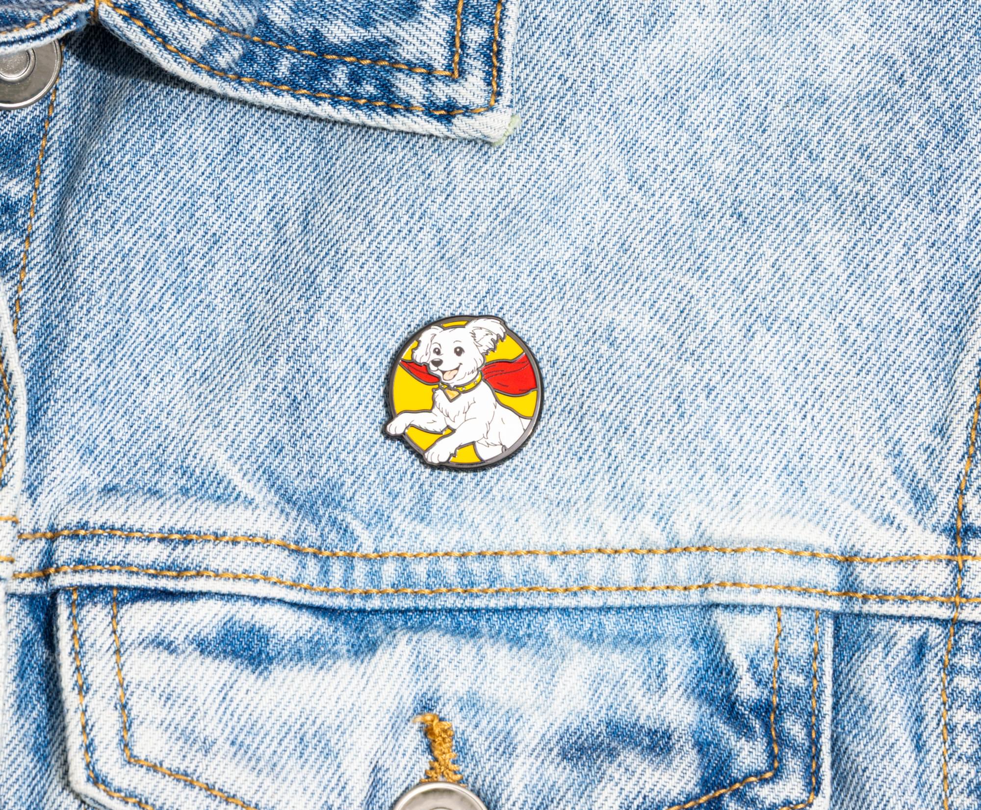 DC Studios Supergirl Krypto Round Enamel Pin