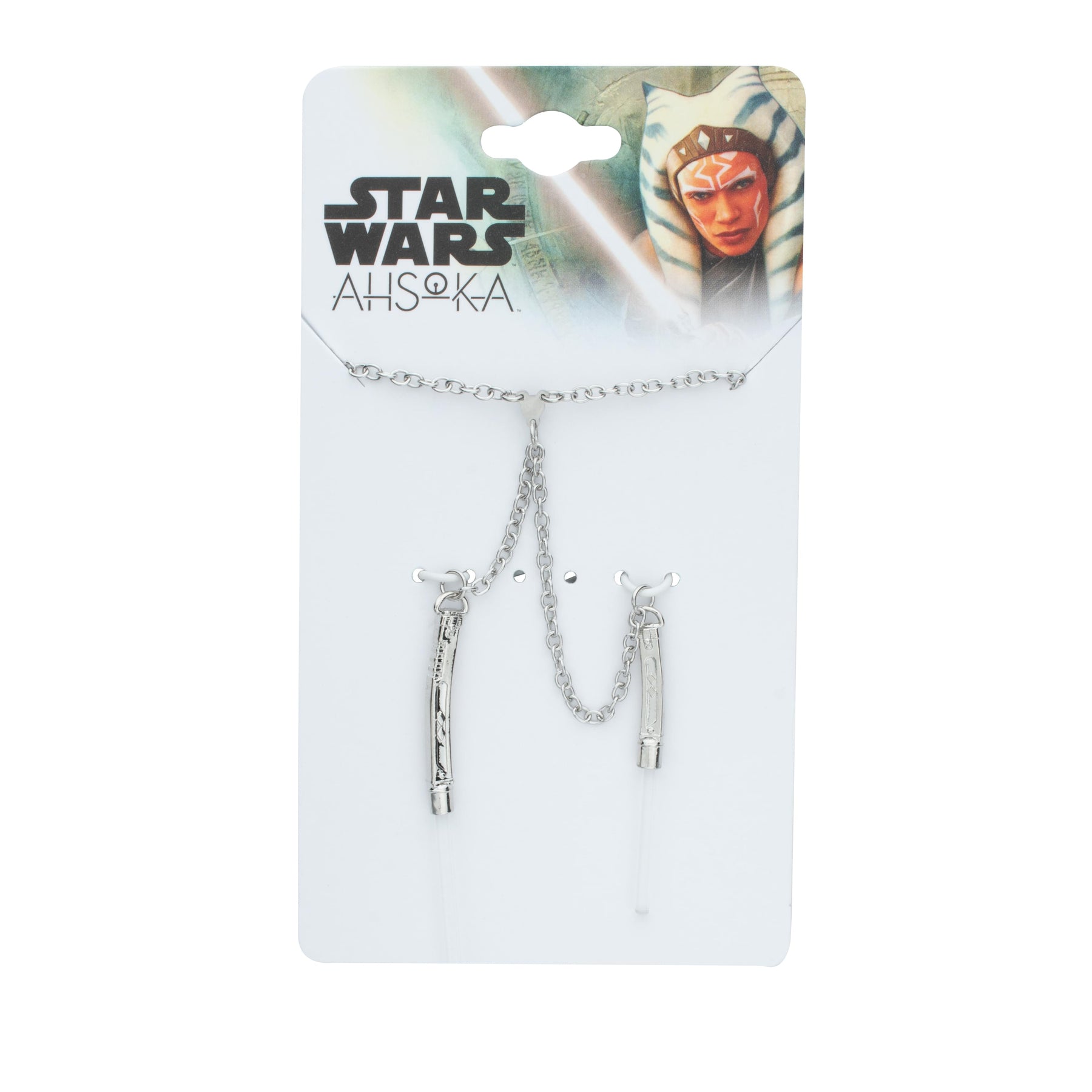 Star Wars Ahsoka Tano Double Drop Lightsaber Necklace