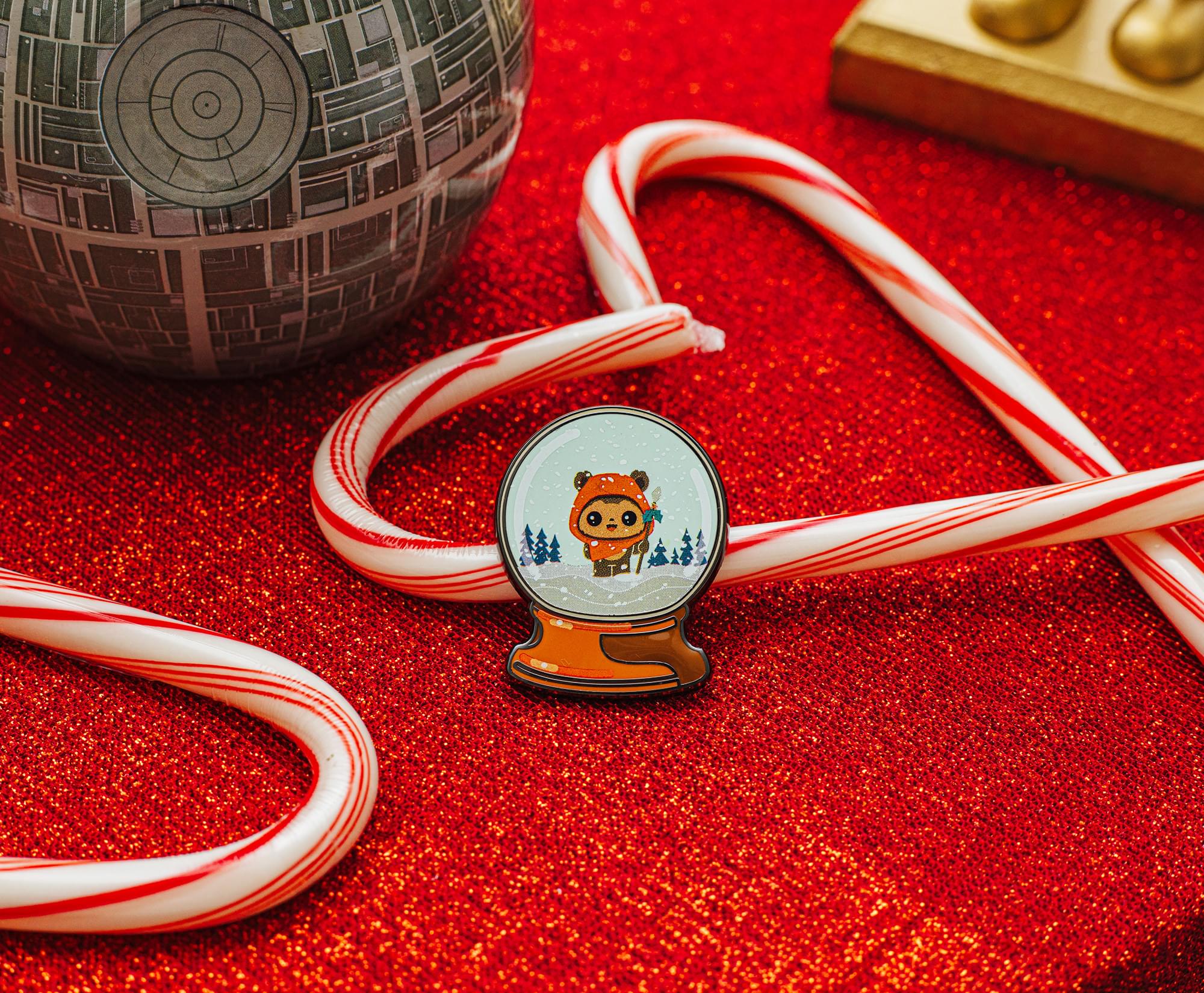 Star Wars Wicket Holiday Winter Snow Globe Enamel Pin