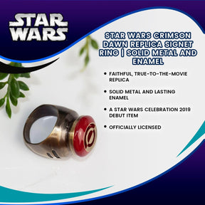 Star Wars Crimson Dawn Replica Signet Ring | Solid Metal and Enamel