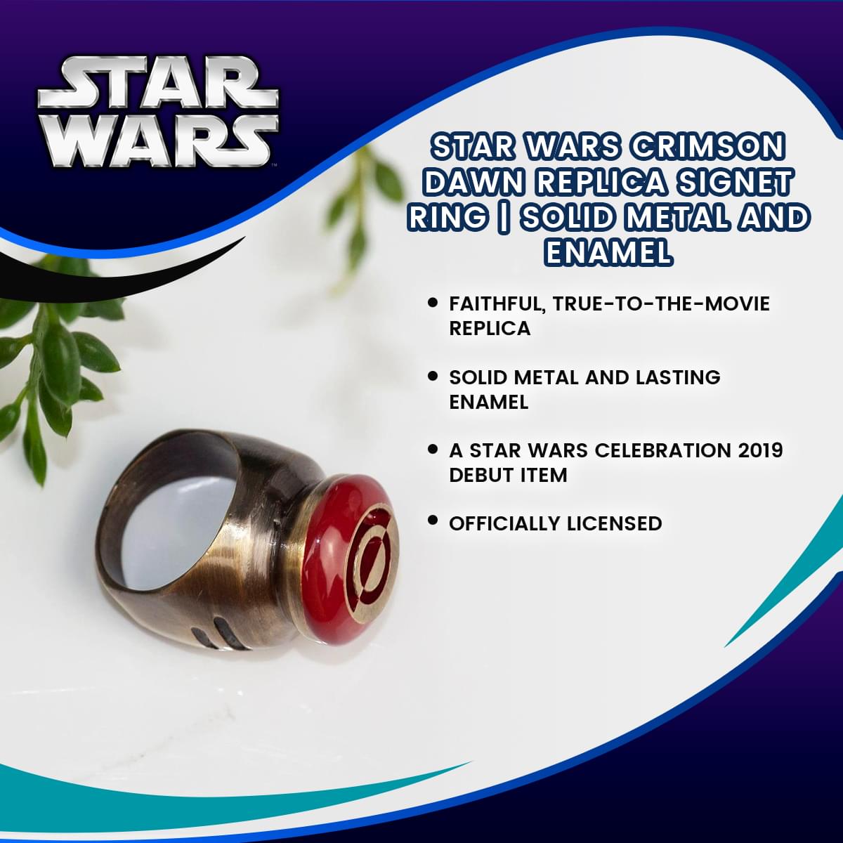Star Wars Crimson Dawn Signet Ring Prop Replica - Size 9