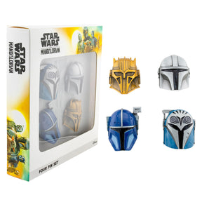 Star Wars: The Mandalorian 4-Piece 3D Metal Helmet Pin Set | Toynk Exclusive