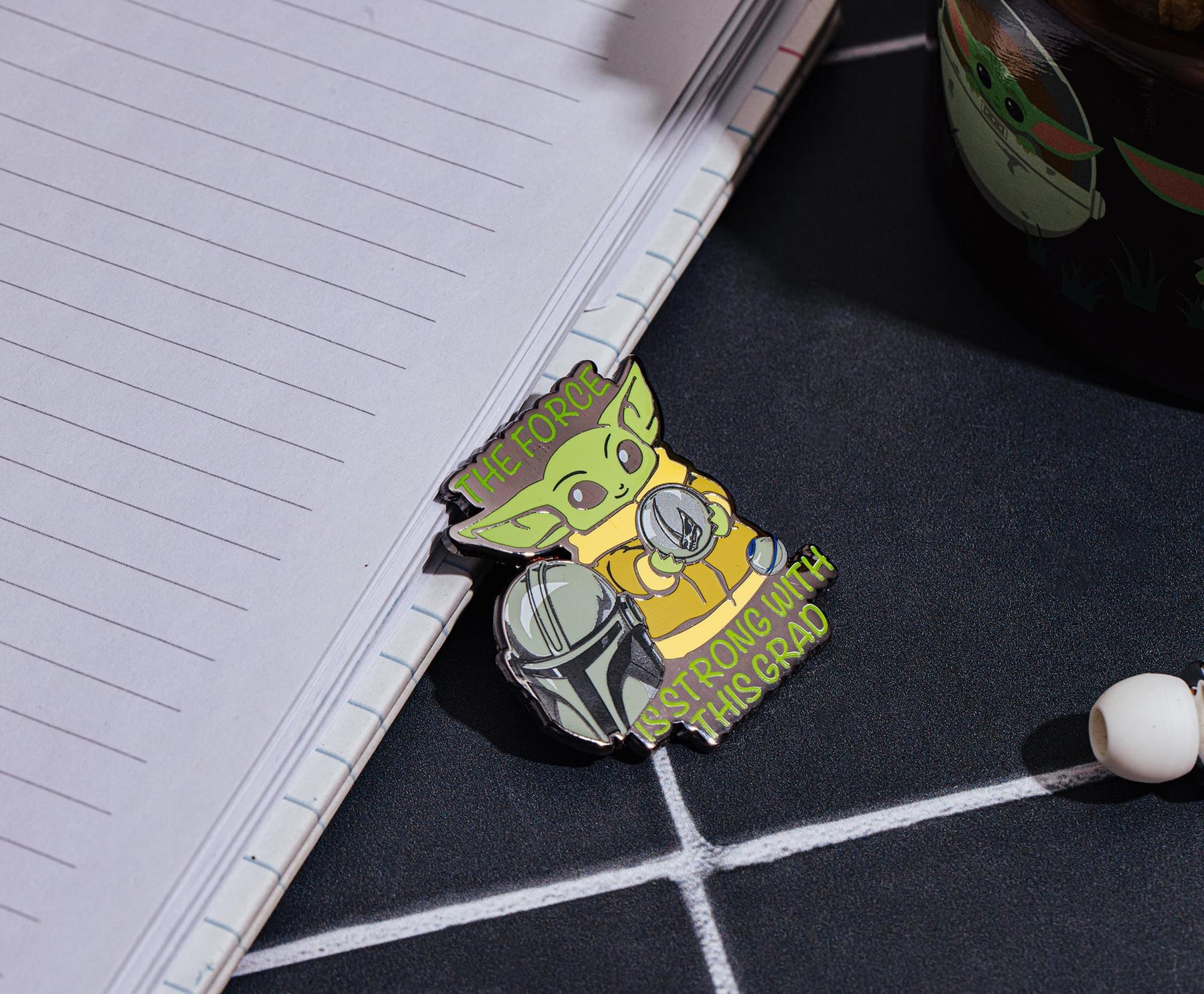 Star Wars: The Mandalorian Grogu "The Force Is Strong With This Grad" Enamel Pin