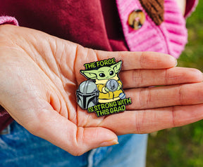 Star Wars: The Mandalorian Grogu "The Force Is Strong With This Grad" Enamel Pin