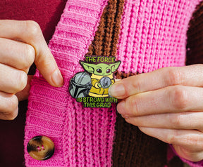Star Wars: The Mandalorian Grogu "The Force Is Strong With This Grad" Enamel Pin