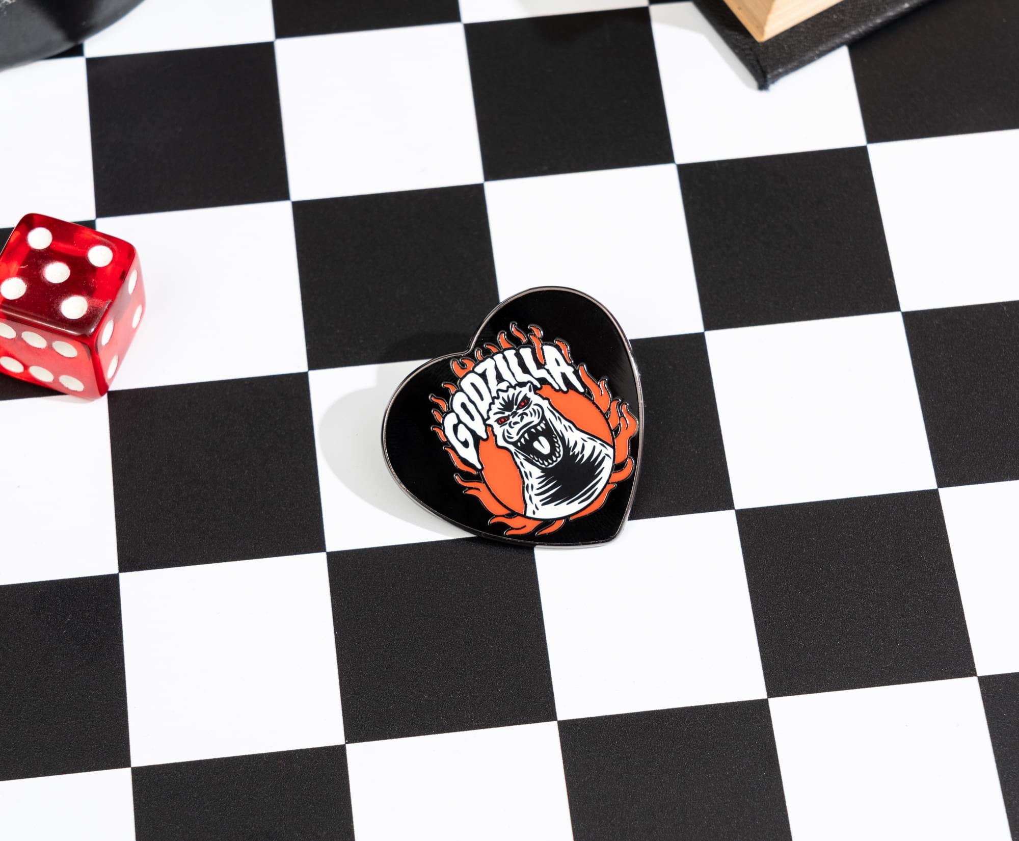 Godzilla Heart-Shaped Enamel Pin