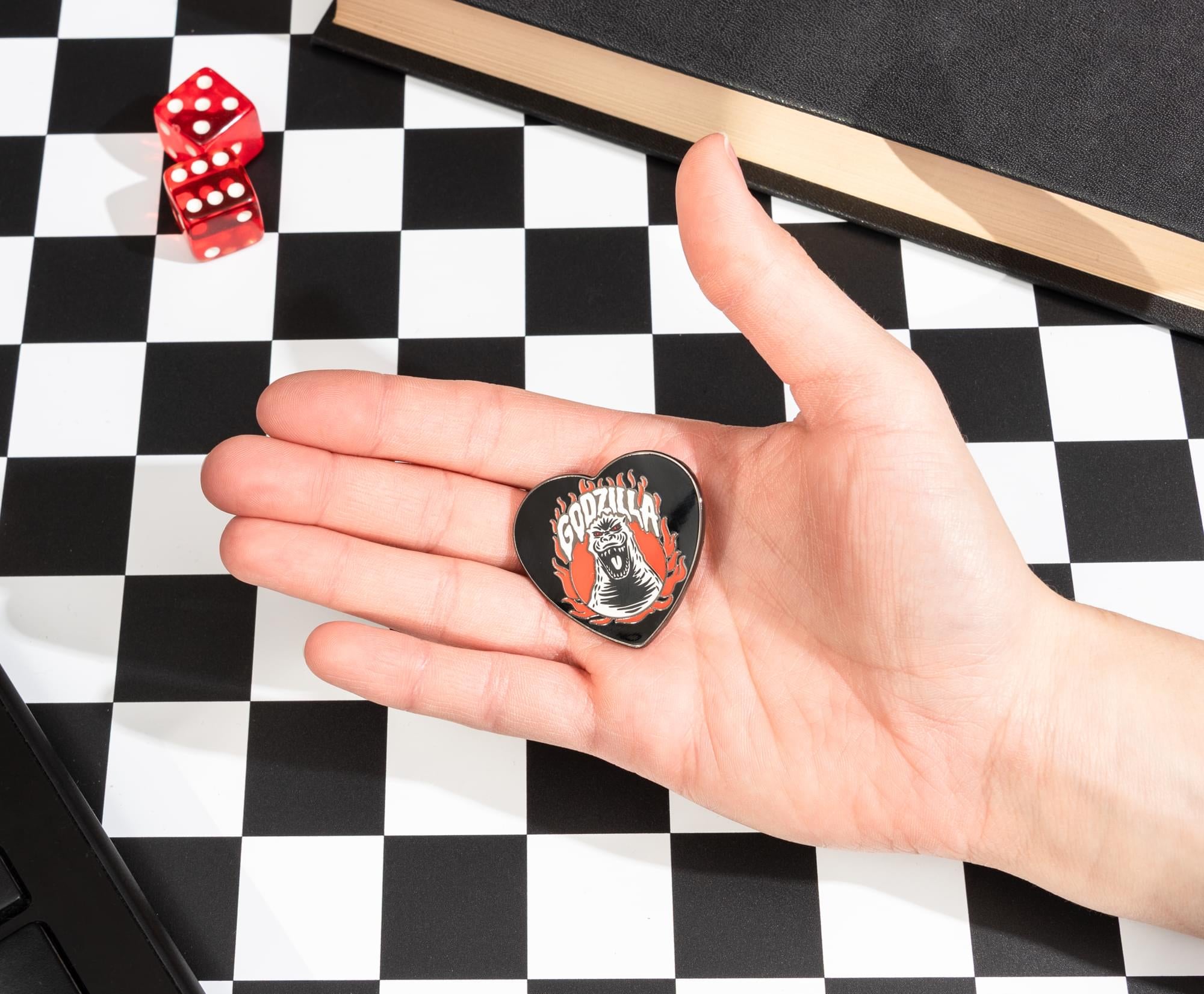Godzilla Heart-Shaped Enamel Pin