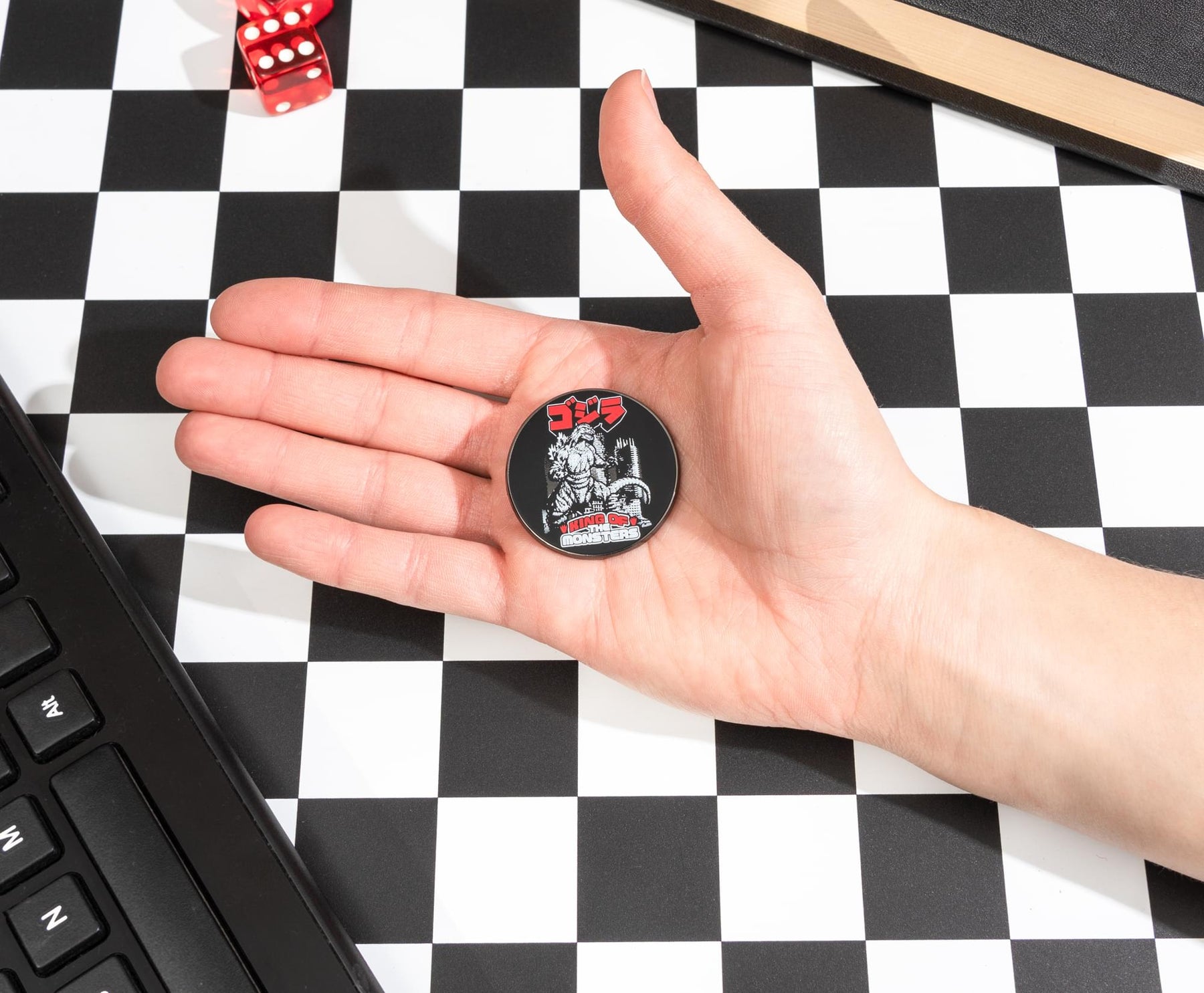 Godzilla "King Of The Monsters" Round Enamel Pin