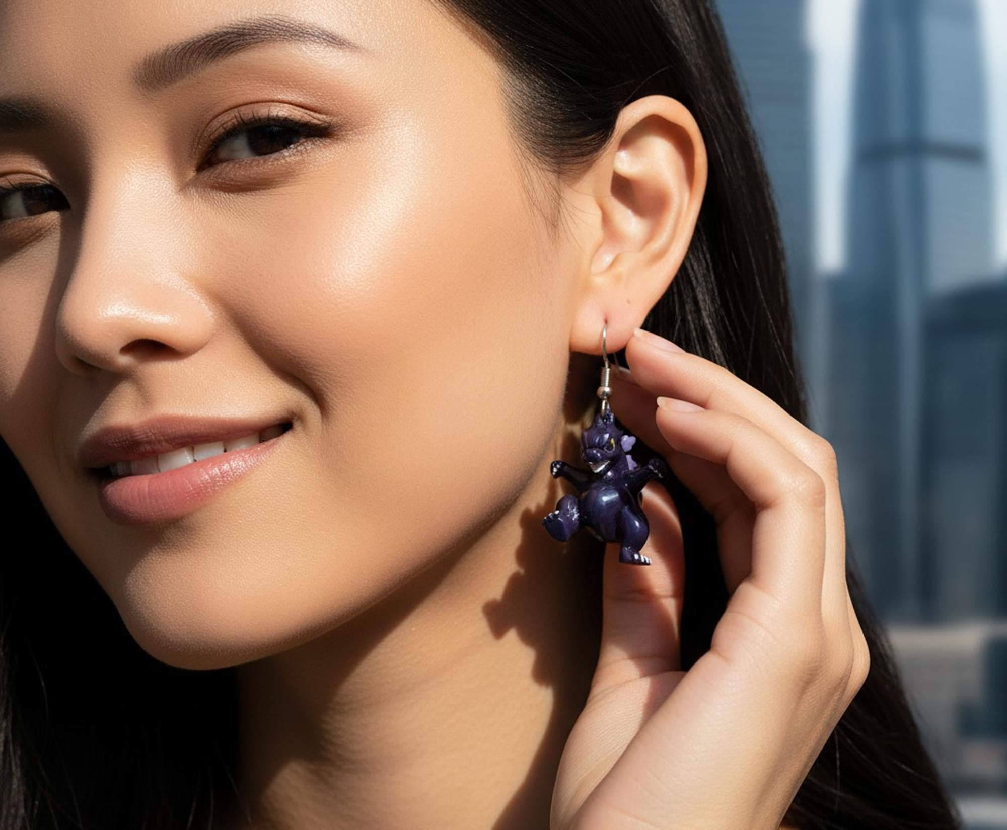 Godzilla Chibi Sculpted Dangle Earrings | 1 Inch