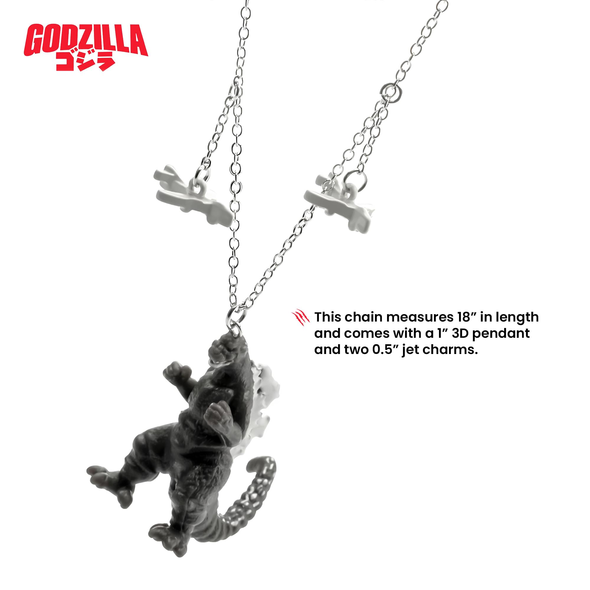 Godzilla Pendant Necklace With Jets Charms