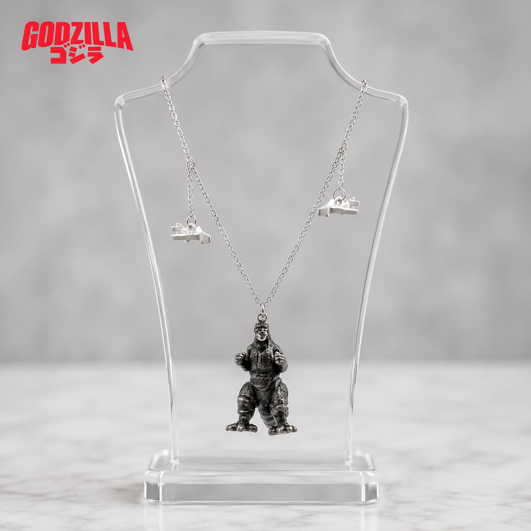 Godzilla Pendant Necklace With Jets Charms