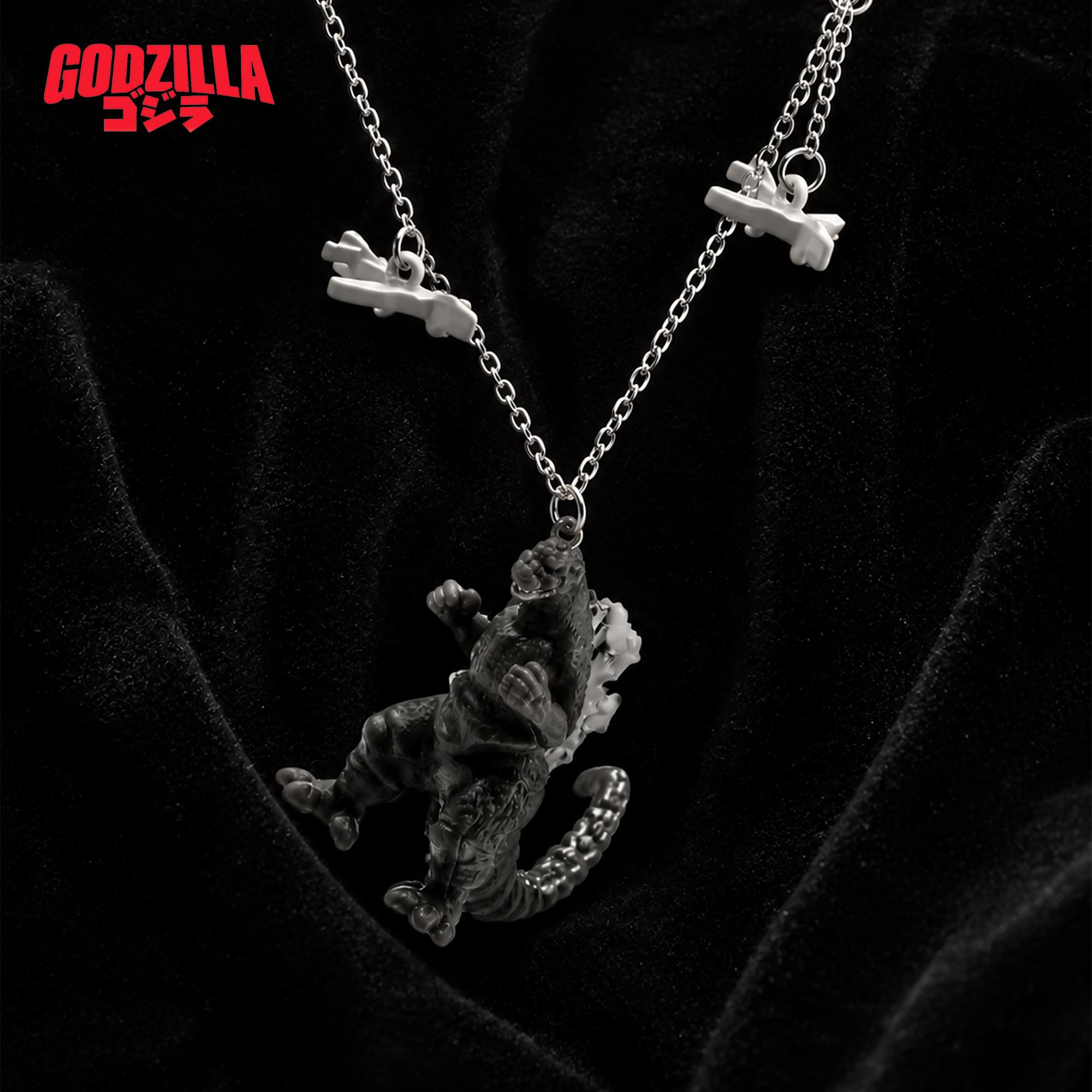 Godzilla Pendant Necklace With Jets Charms