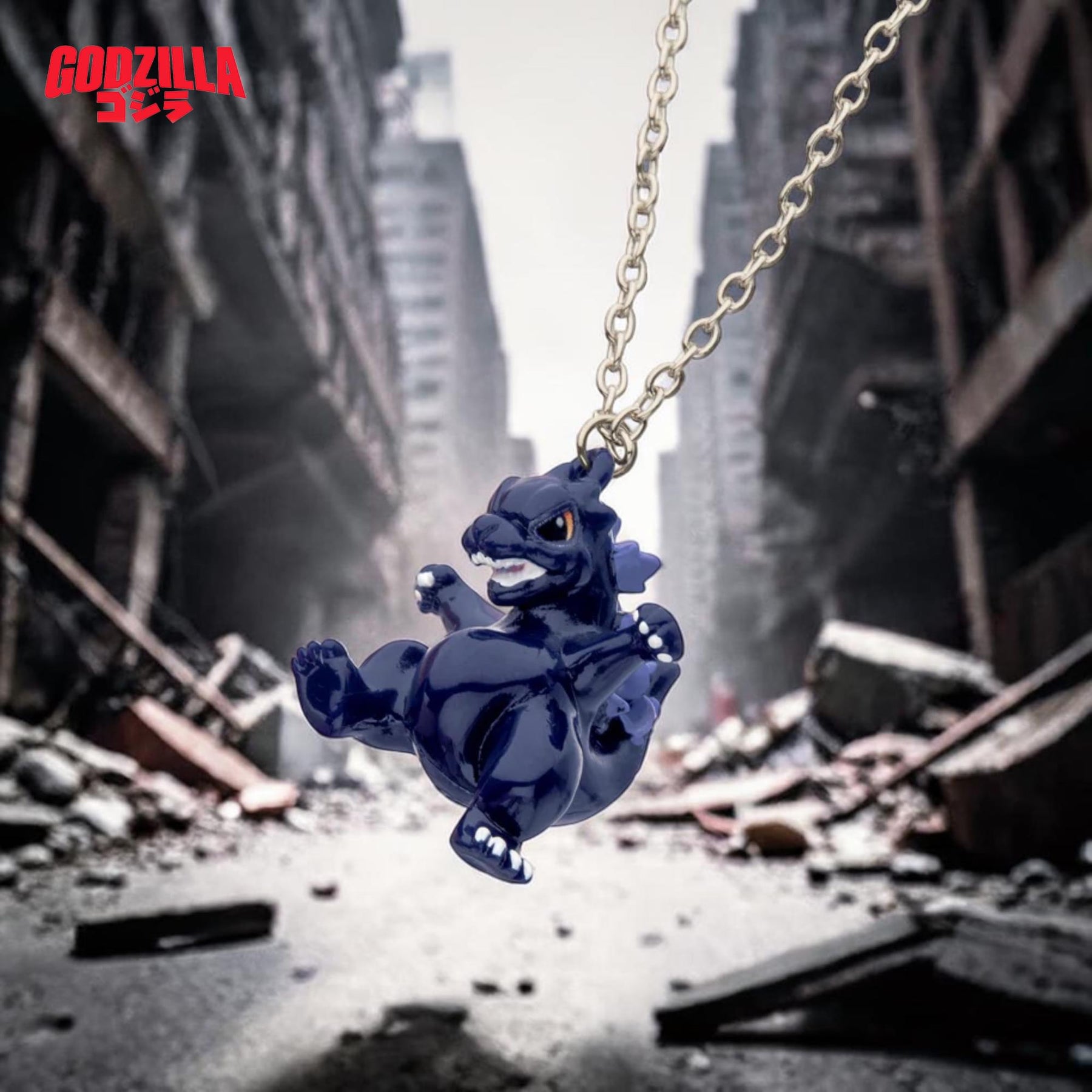 Godzilla Chibi 3D Charm Necklace | I Inch