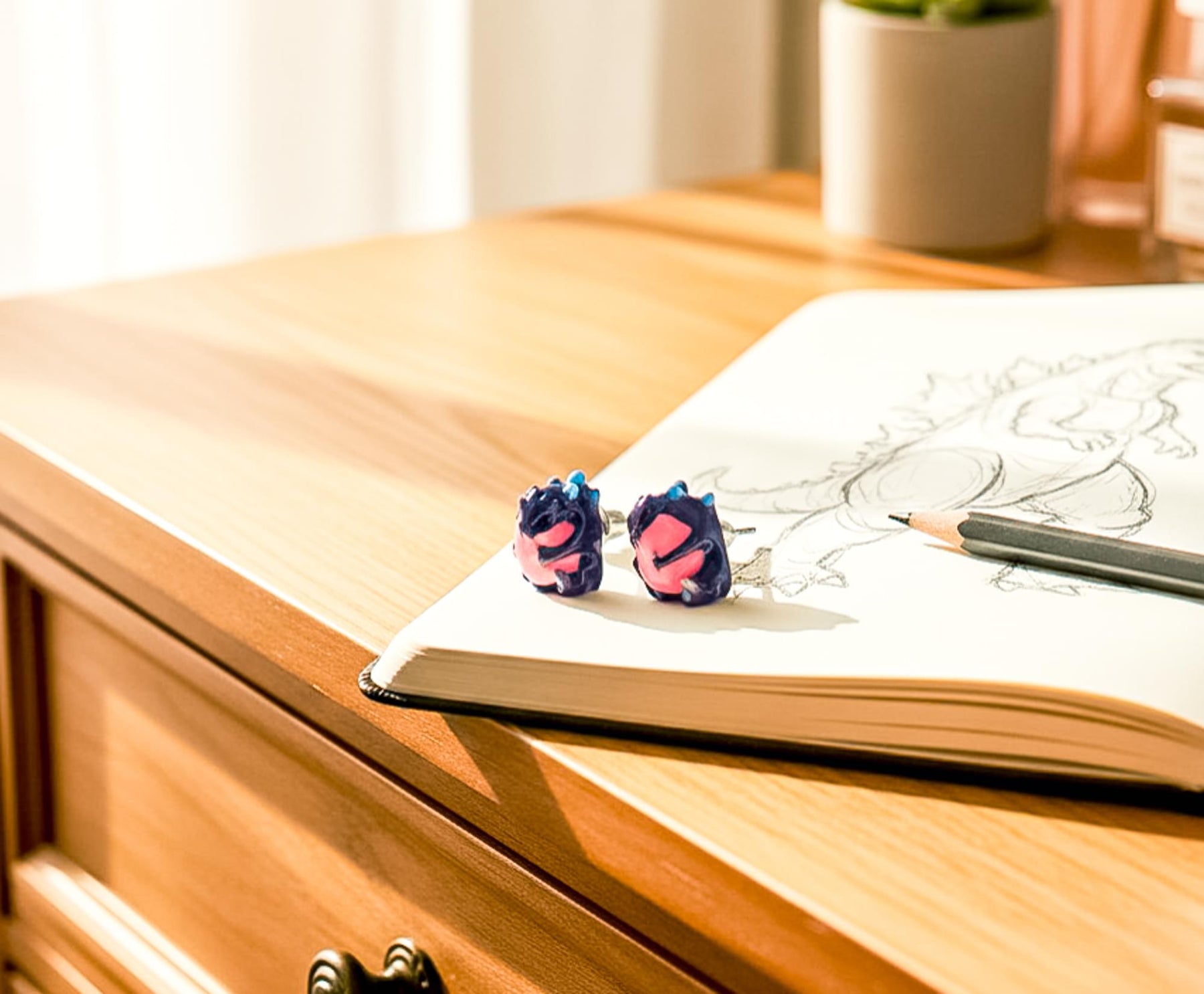 Godzilla Heart Stud Earrings