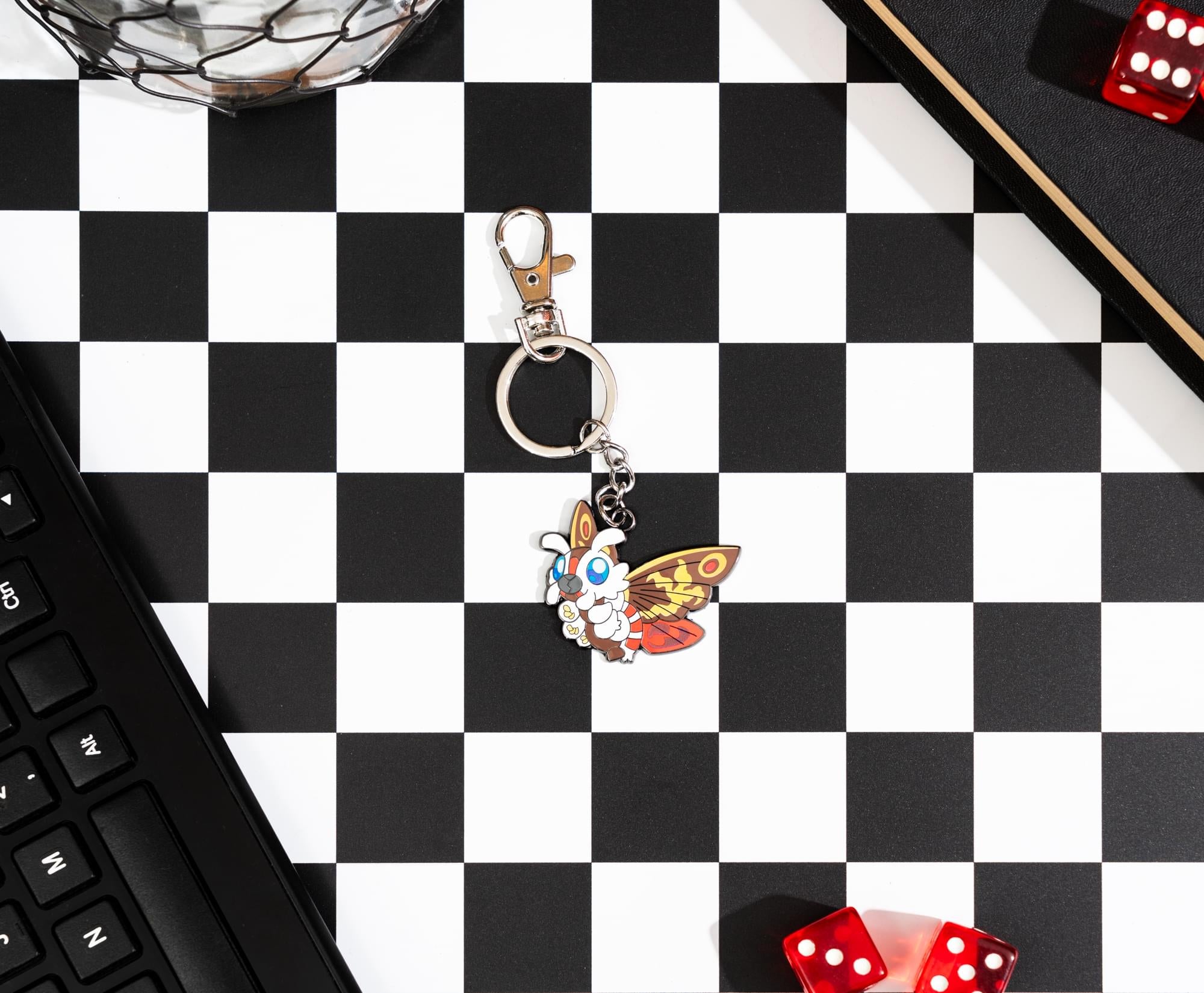 Godzilla Mothra Enamel Charm Keychain