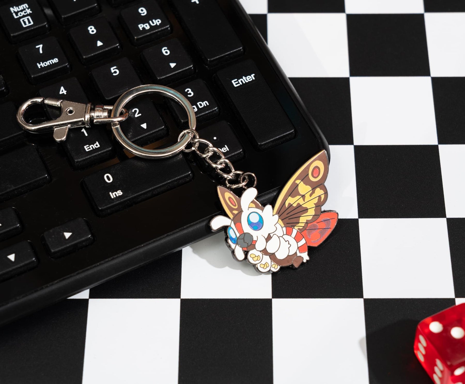 Godzilla Mothra Enamel Charm Keychain