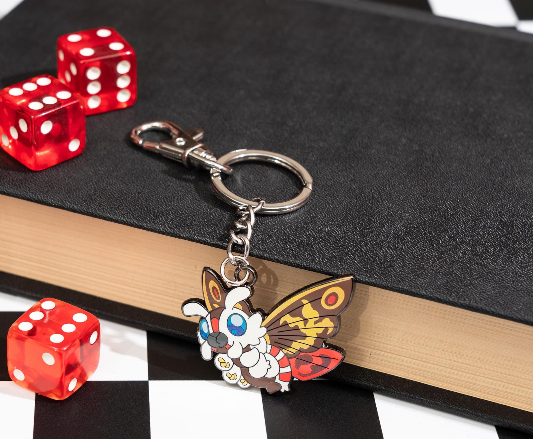 Godzilla Mothra Enamel Charm Keychain