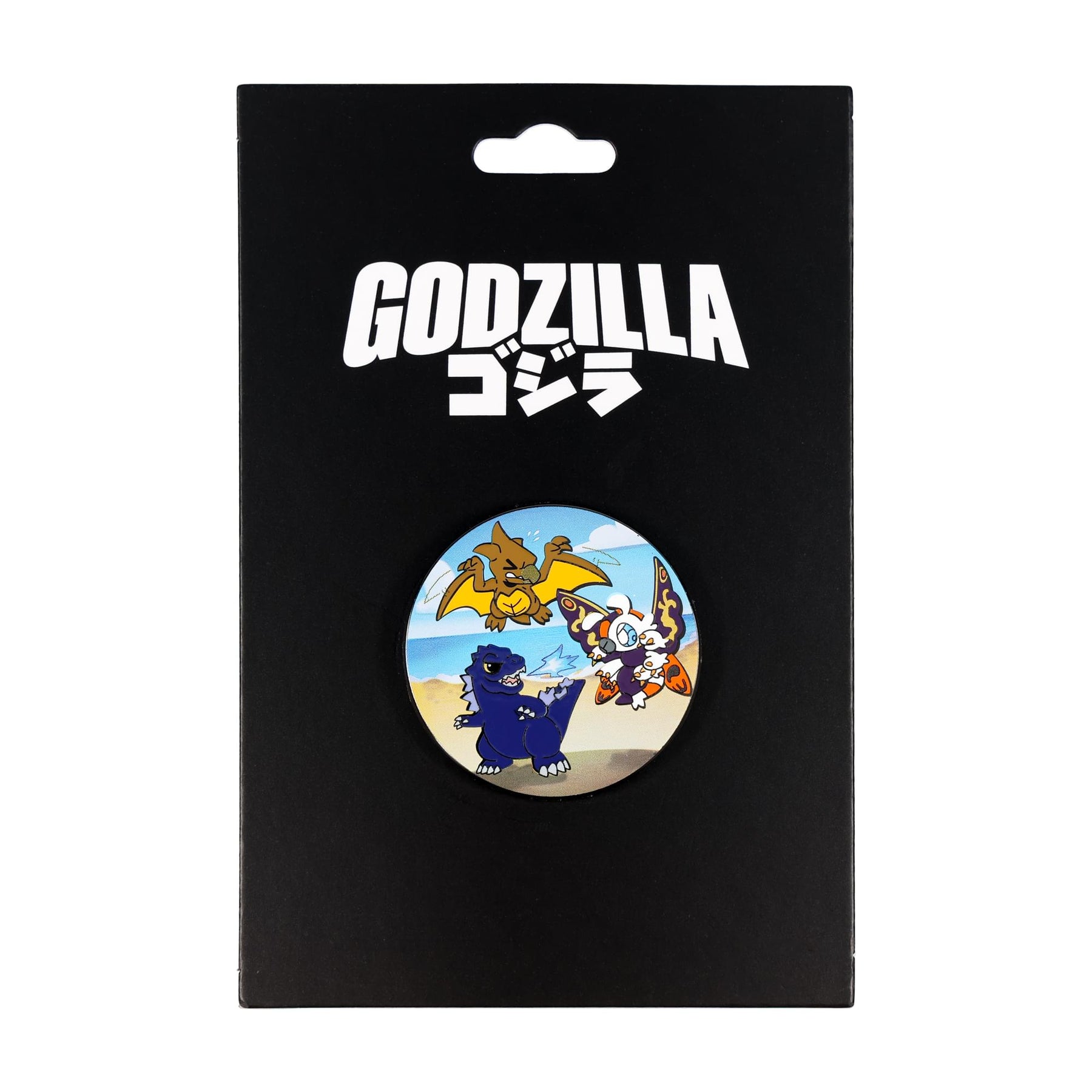 Godzilla, Mothra, and Rodan Chibi Round Enamel Pin