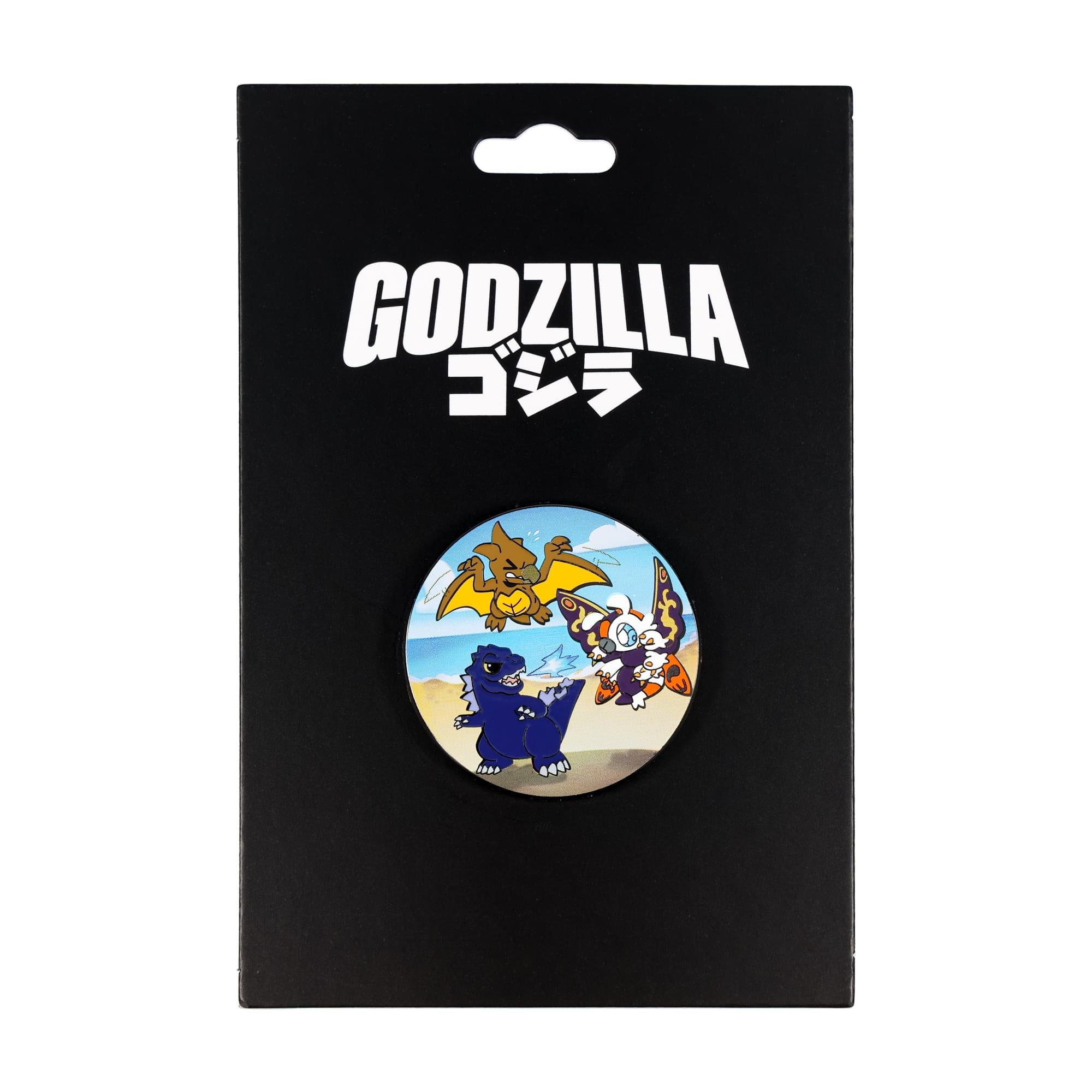 Godzilla, Mothra, and Rodan Chibi Round Enamel Pin
