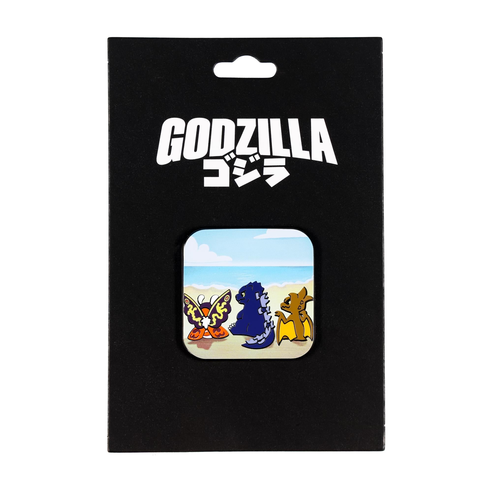 Godzilla, Mothra, and Rodan Chibi Square Enamel Pin