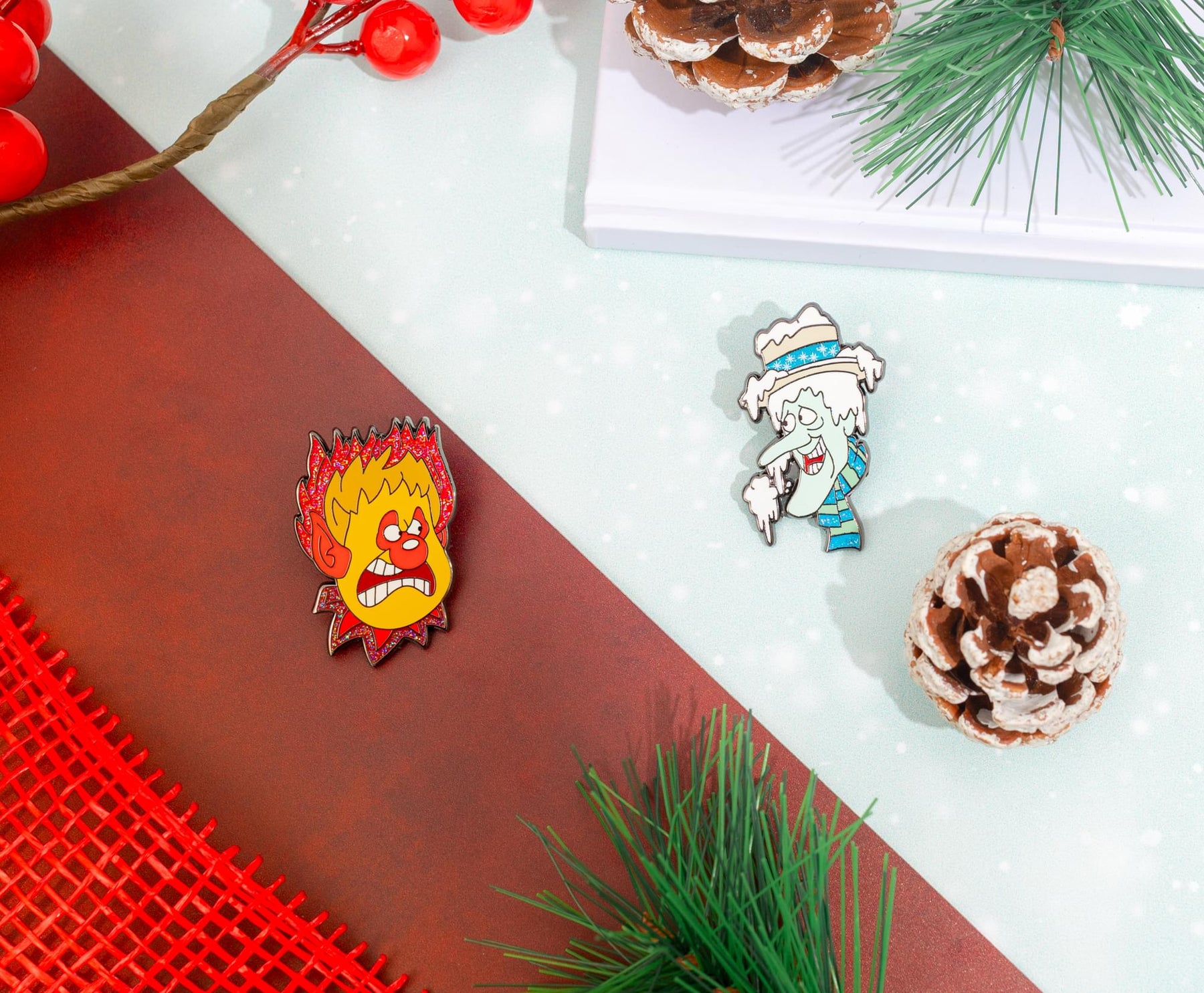 The Year Without A Santa Claus Heat Miser and Snow Miser Enamel Pins | Set Of 2