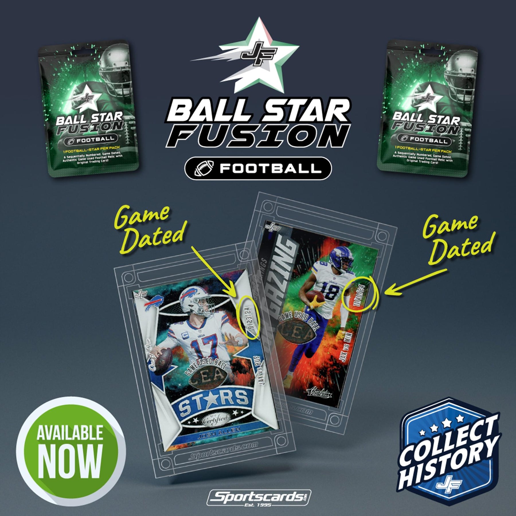 NFL 2025 Ball Star Fusion Football Trading Card Pack