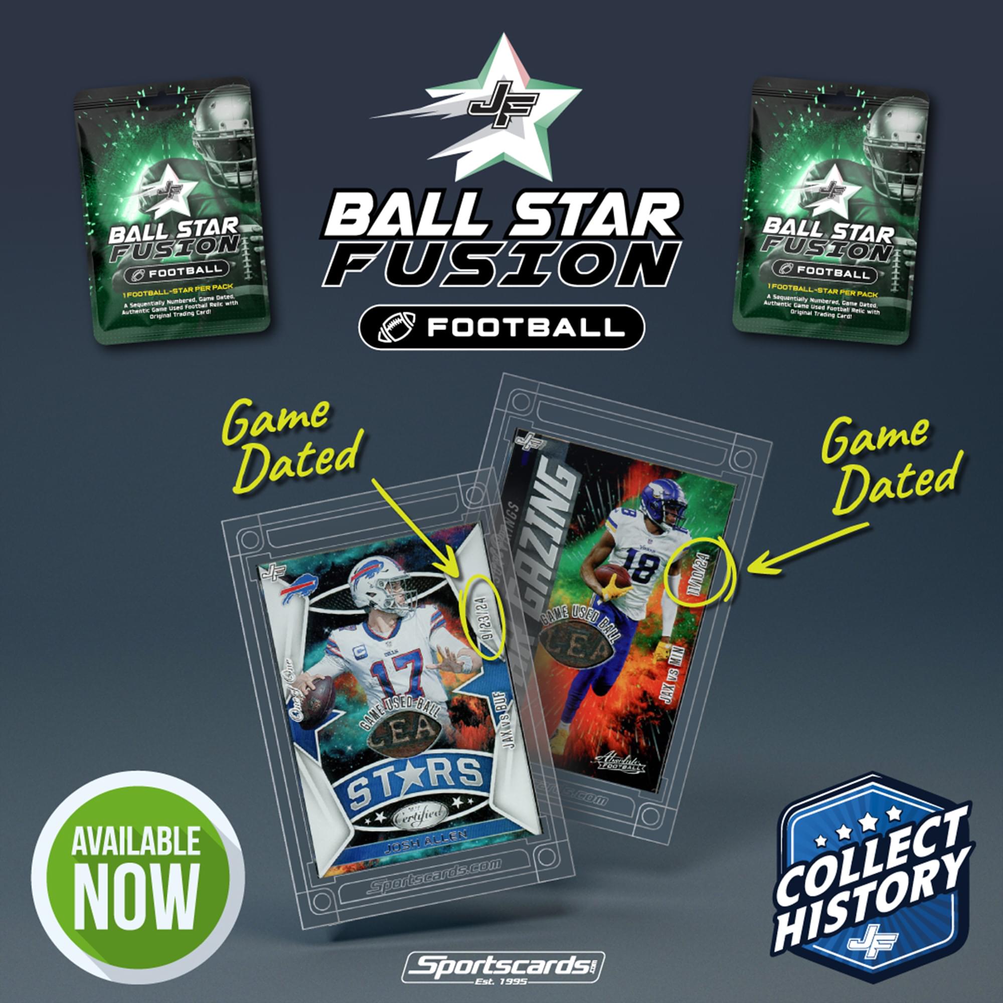 NFL 2025 Ball Star Fusion Football Trading Card Pack