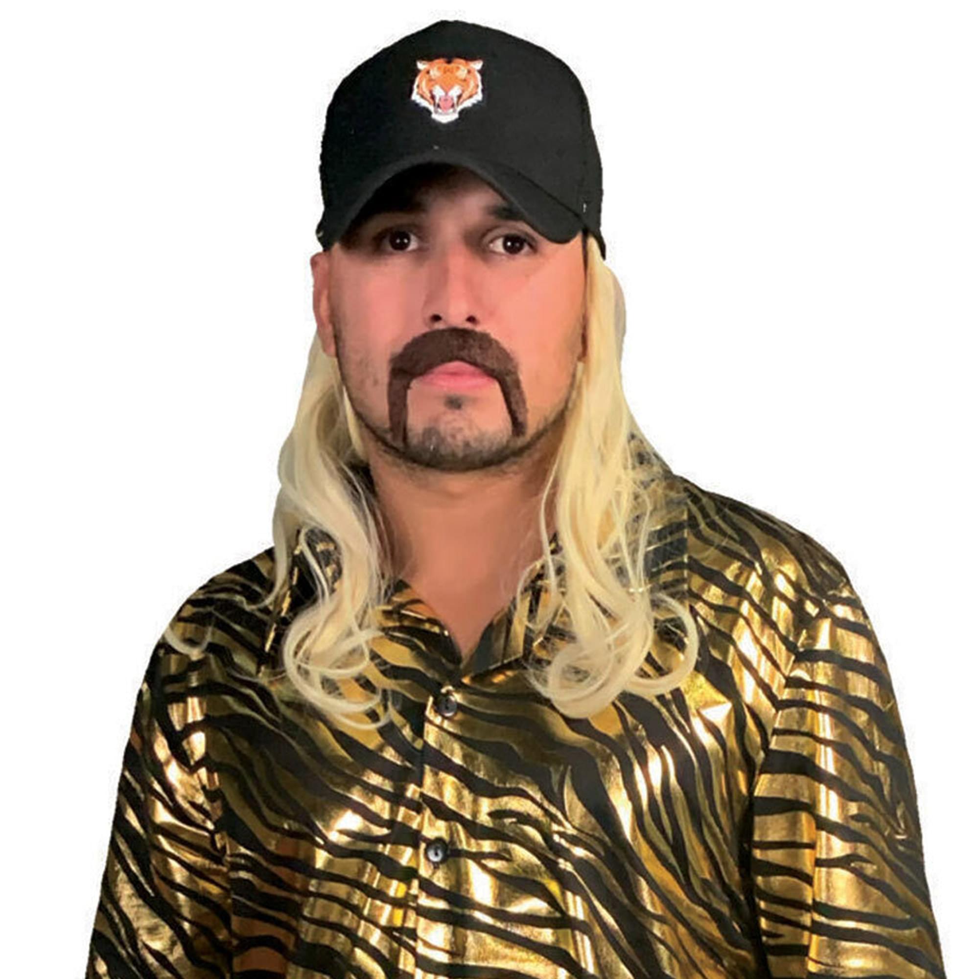 Tiger Trainer Hat w/ Attached Mullet Adult Costume Accessory One Size