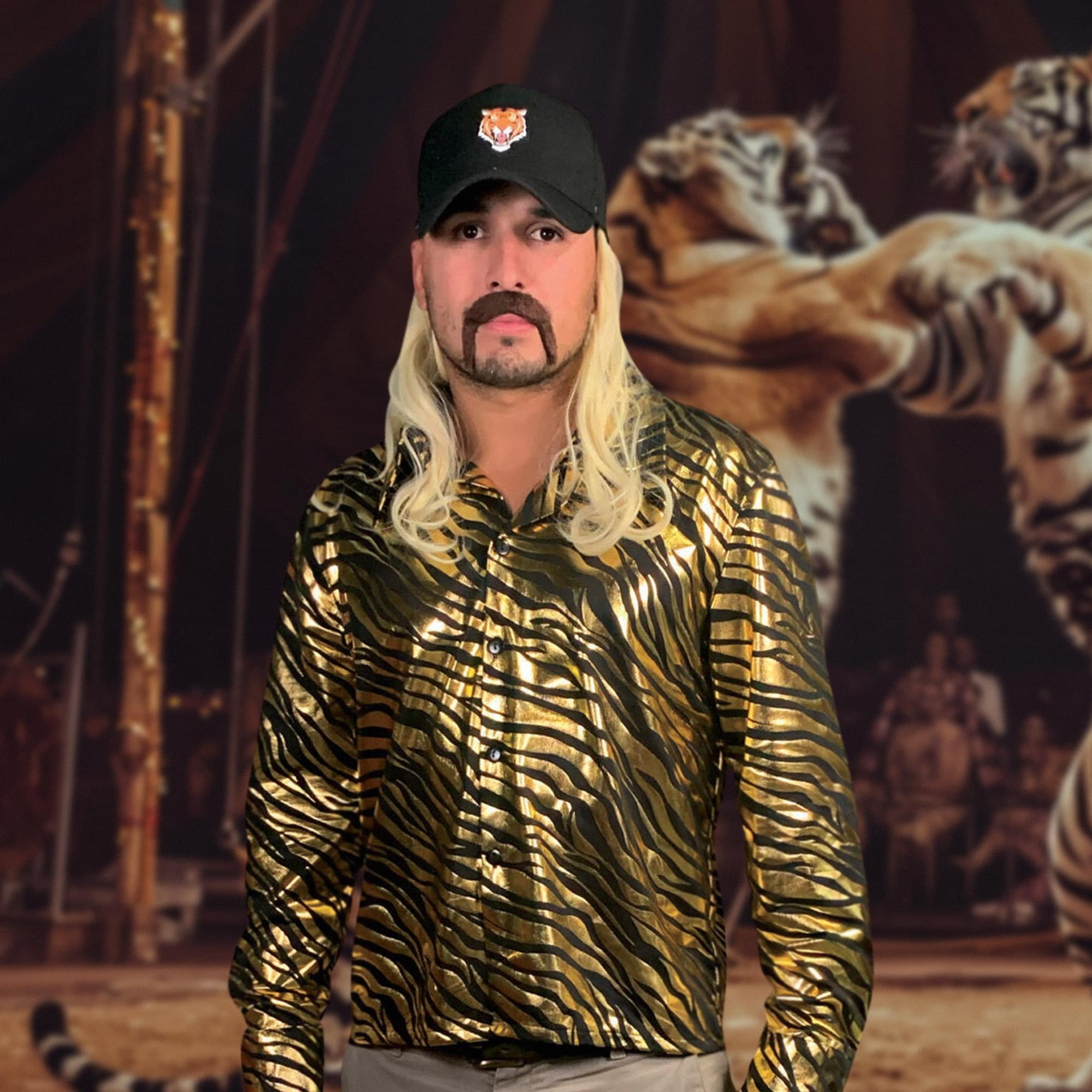 Tiger Trainer Hat w/ Attached Mullet Adult Costume Accessory One Size