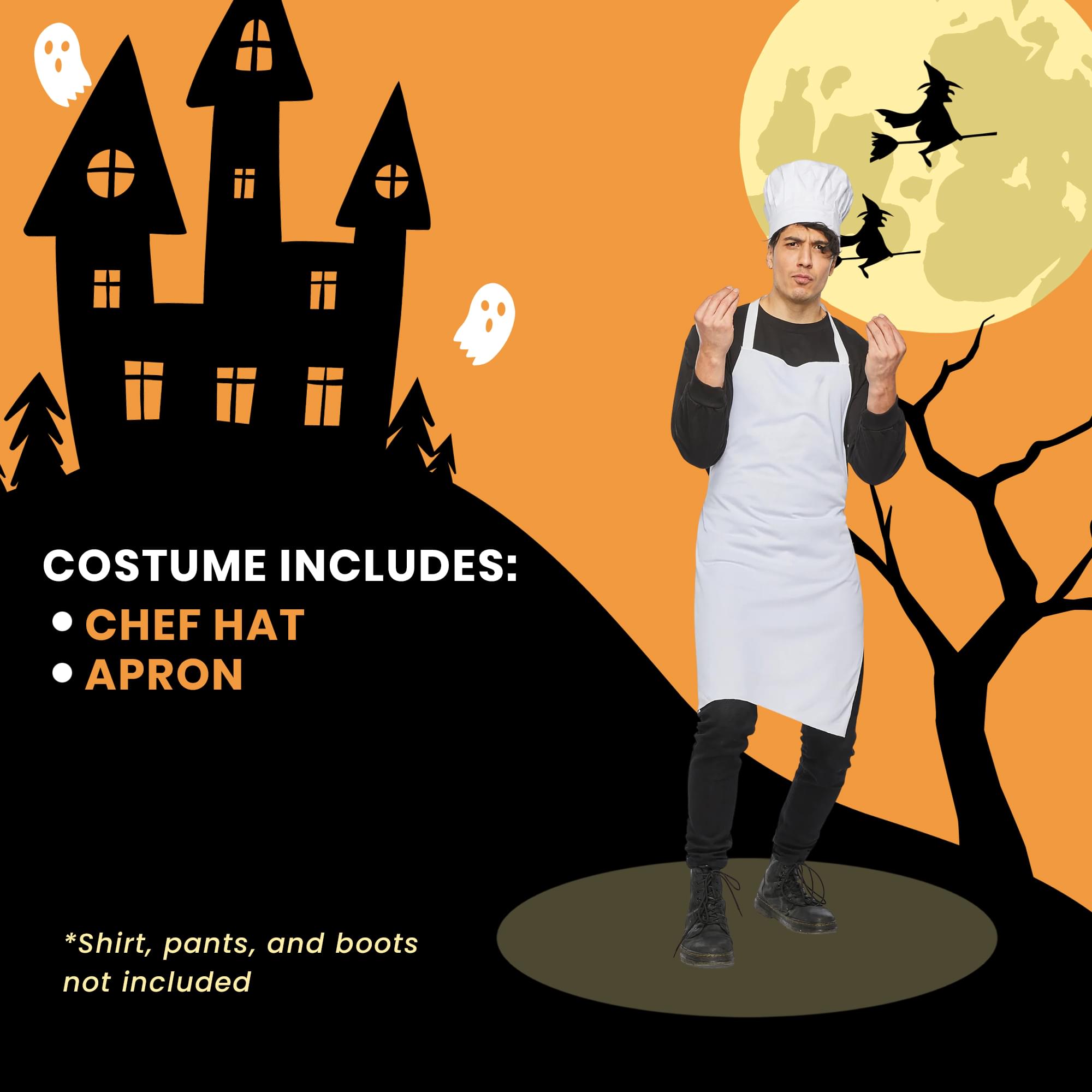 Chef Hat & Apron Adult Costume Kit