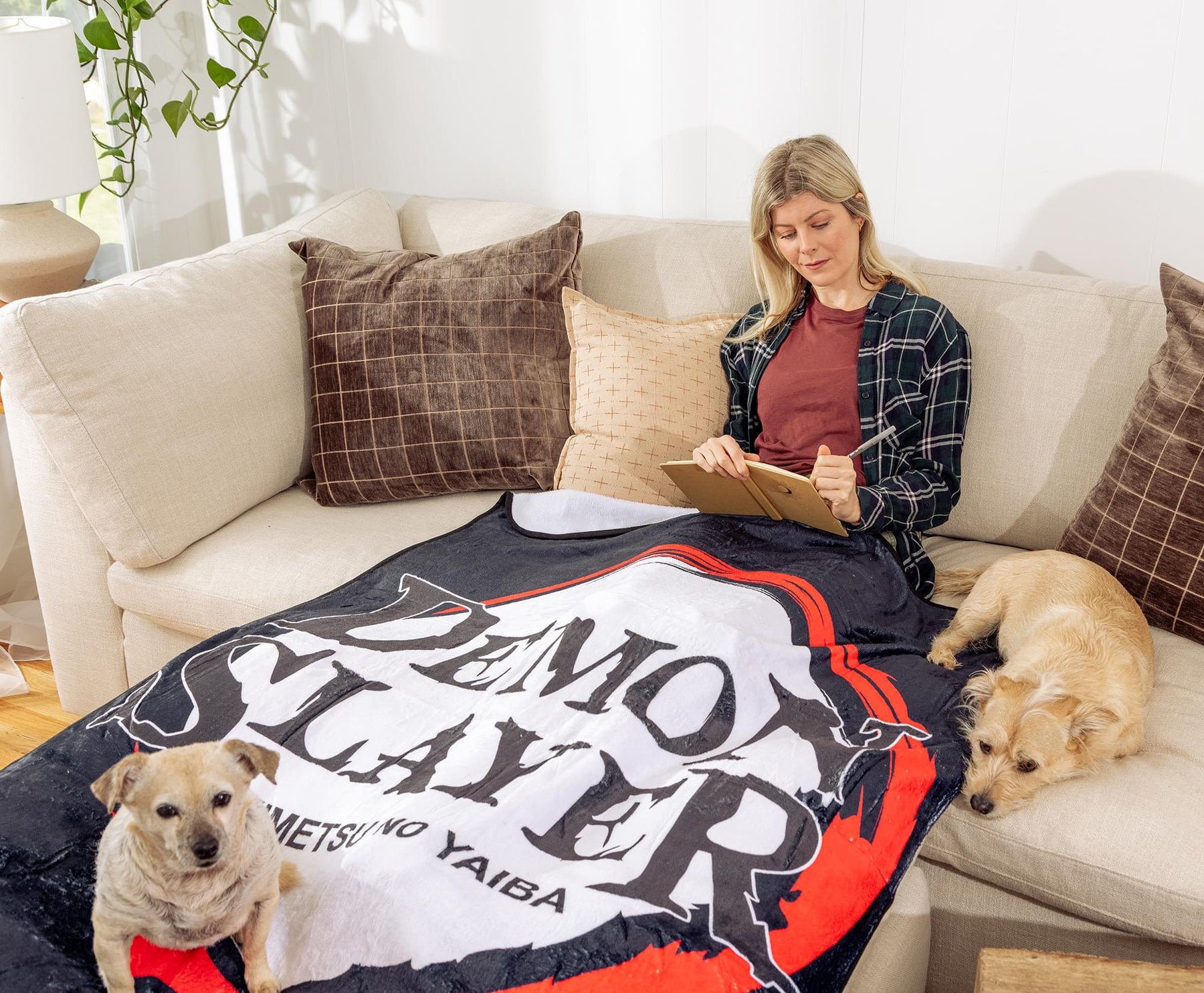 Demon Slayer Logo Lightweight Fleece Throw Blanket | 45 x 60 Inches