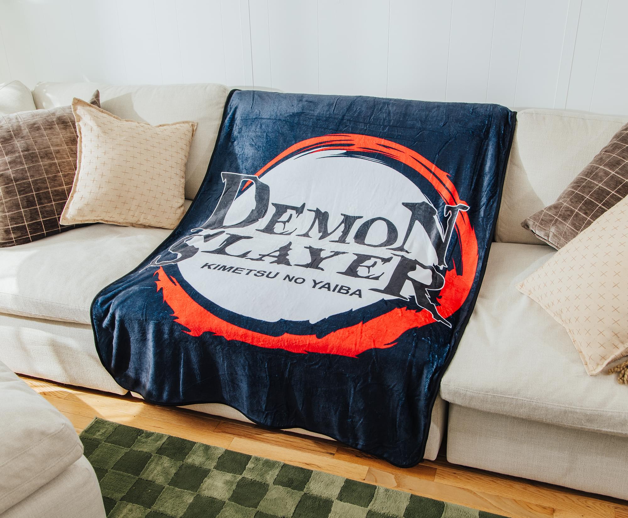 Demon Slayer Logo Lightweight Fleece Throw Blanket | 45 x 60 Inches