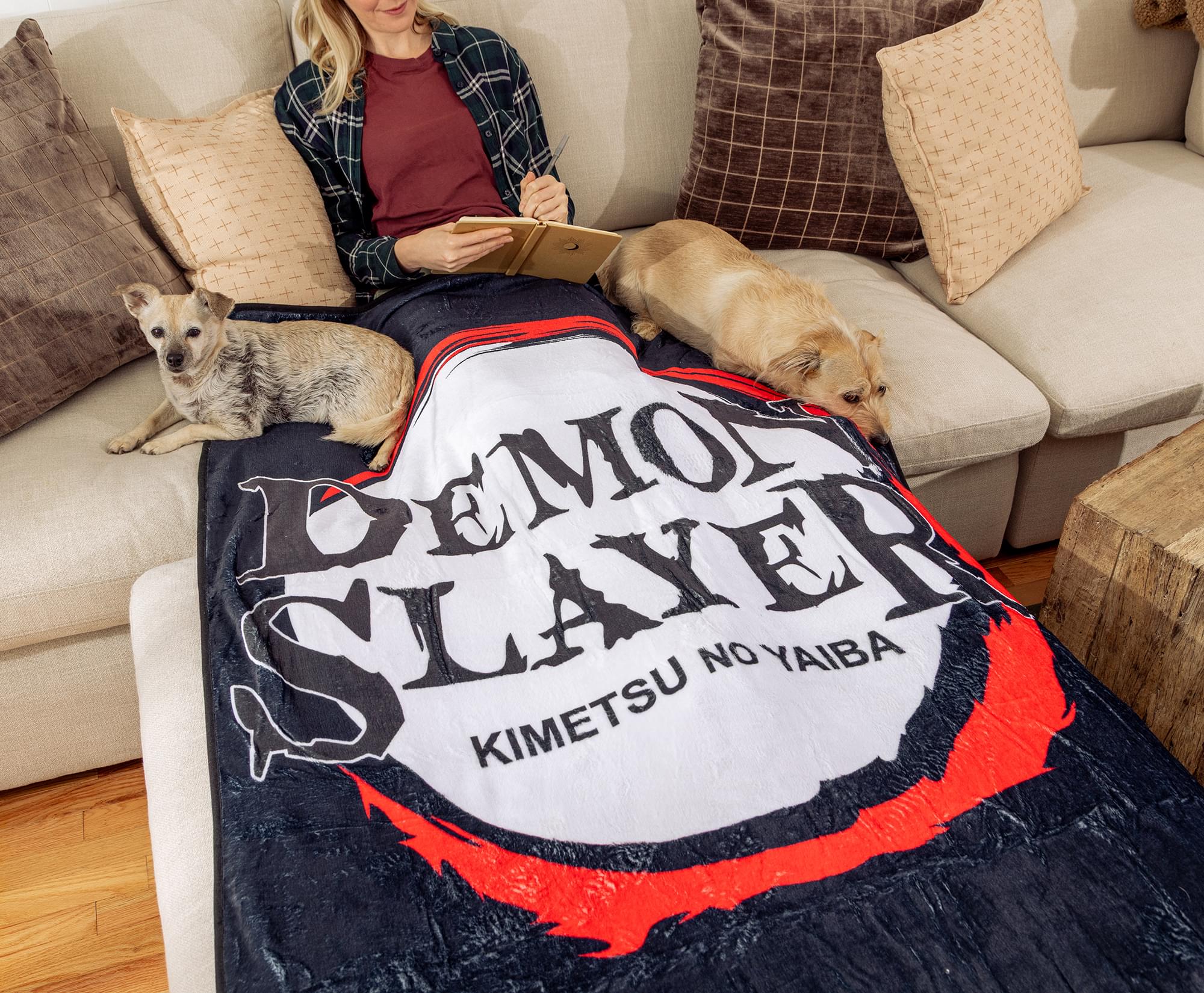 Demon Slayer Logo Lightweight Fleece Throw Blanket | 45 x 60 Inches