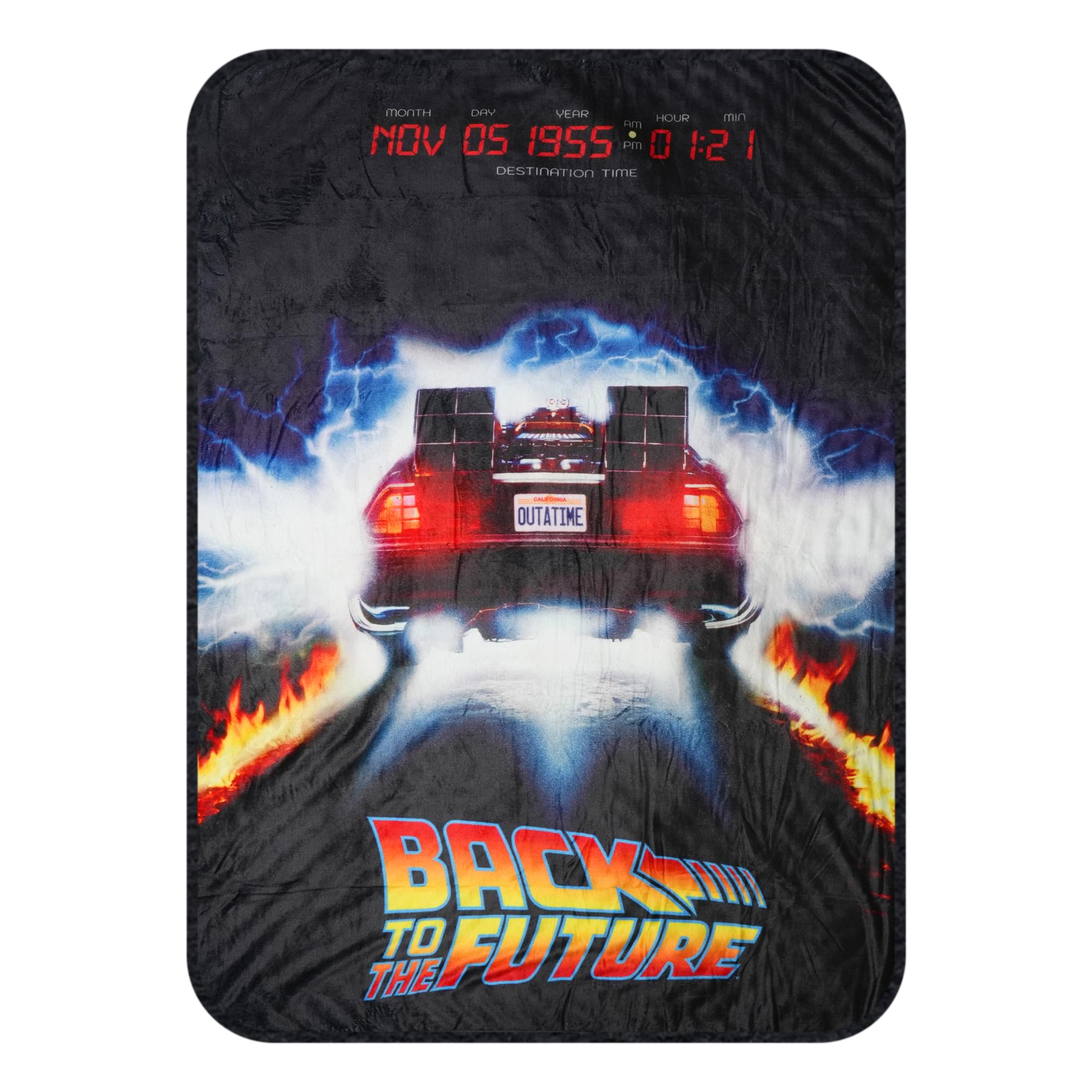 Back To The Future DeLorean Time Machine Fleece Throw Blanket | 45 x 60 Inches