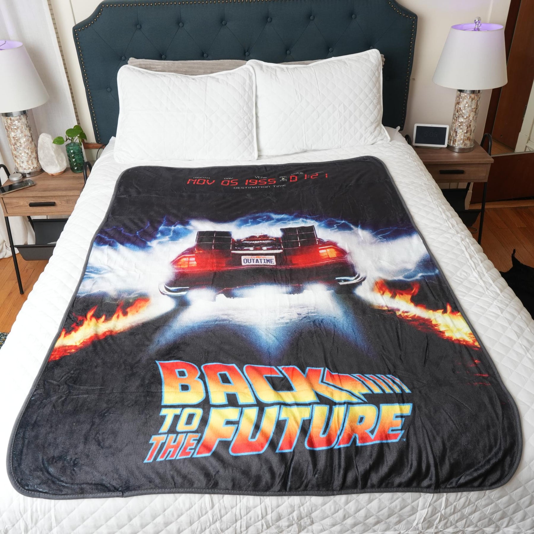 Back To The Future DeLorean Time Machine Fleece Throw Blanket | 45 x 60 Inches