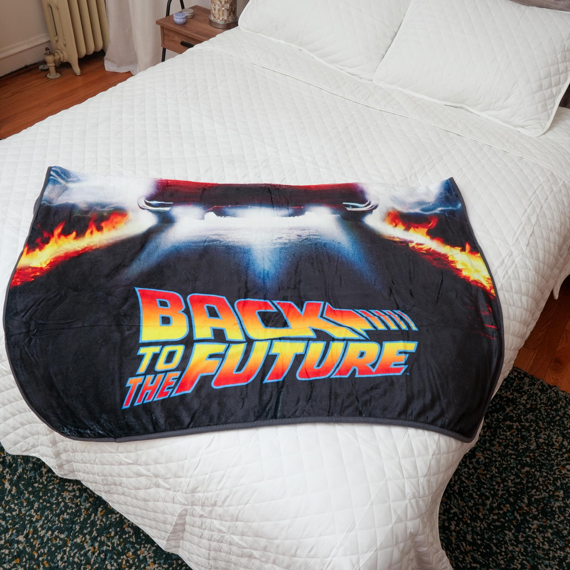 Back To The Future DeLorean Time Machine Fleece Throw Blanket | 45 x 60 Inches