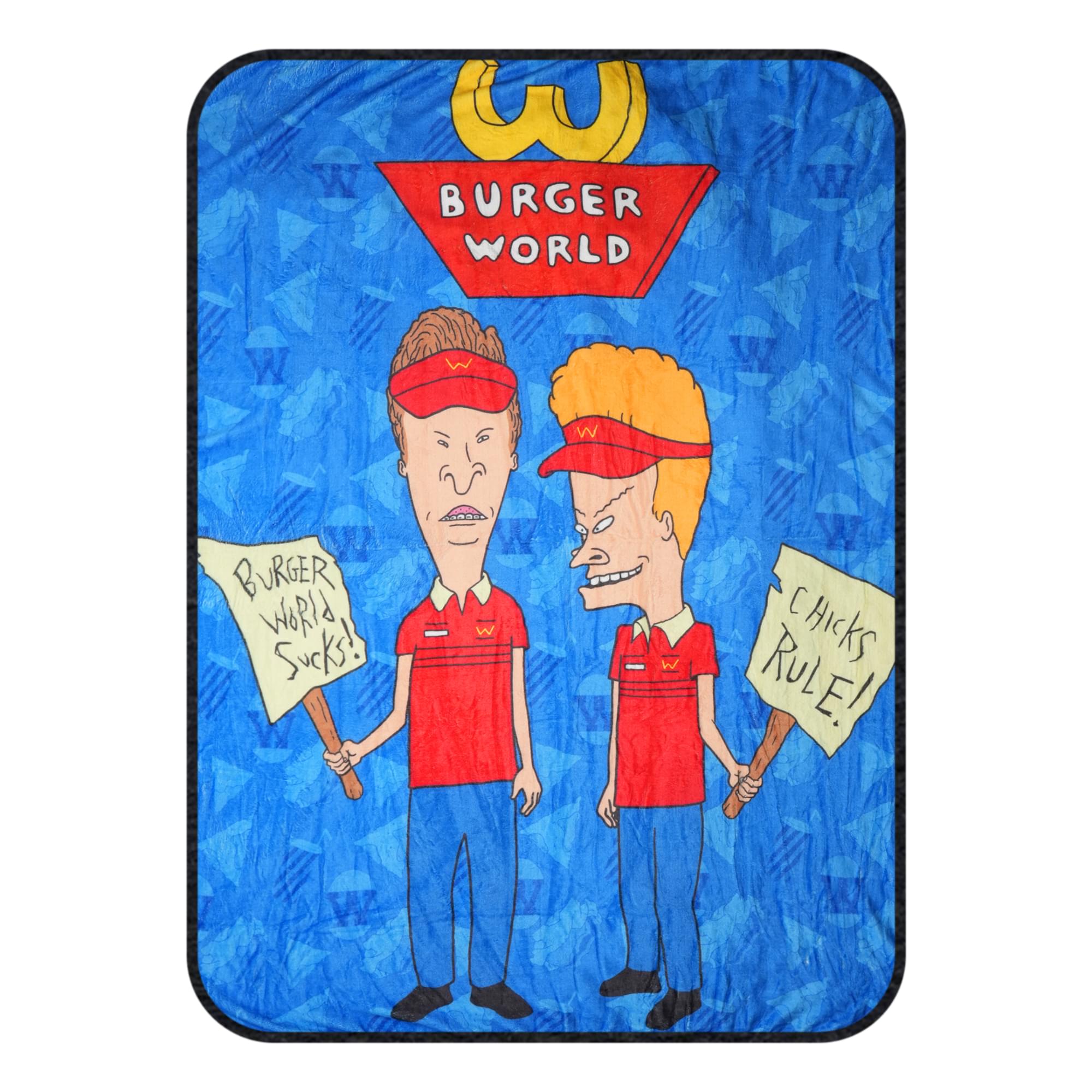 MTV Beavis and Butt-Head "Burger World" Fleece Throw Blanket | 45 x 60 Inches