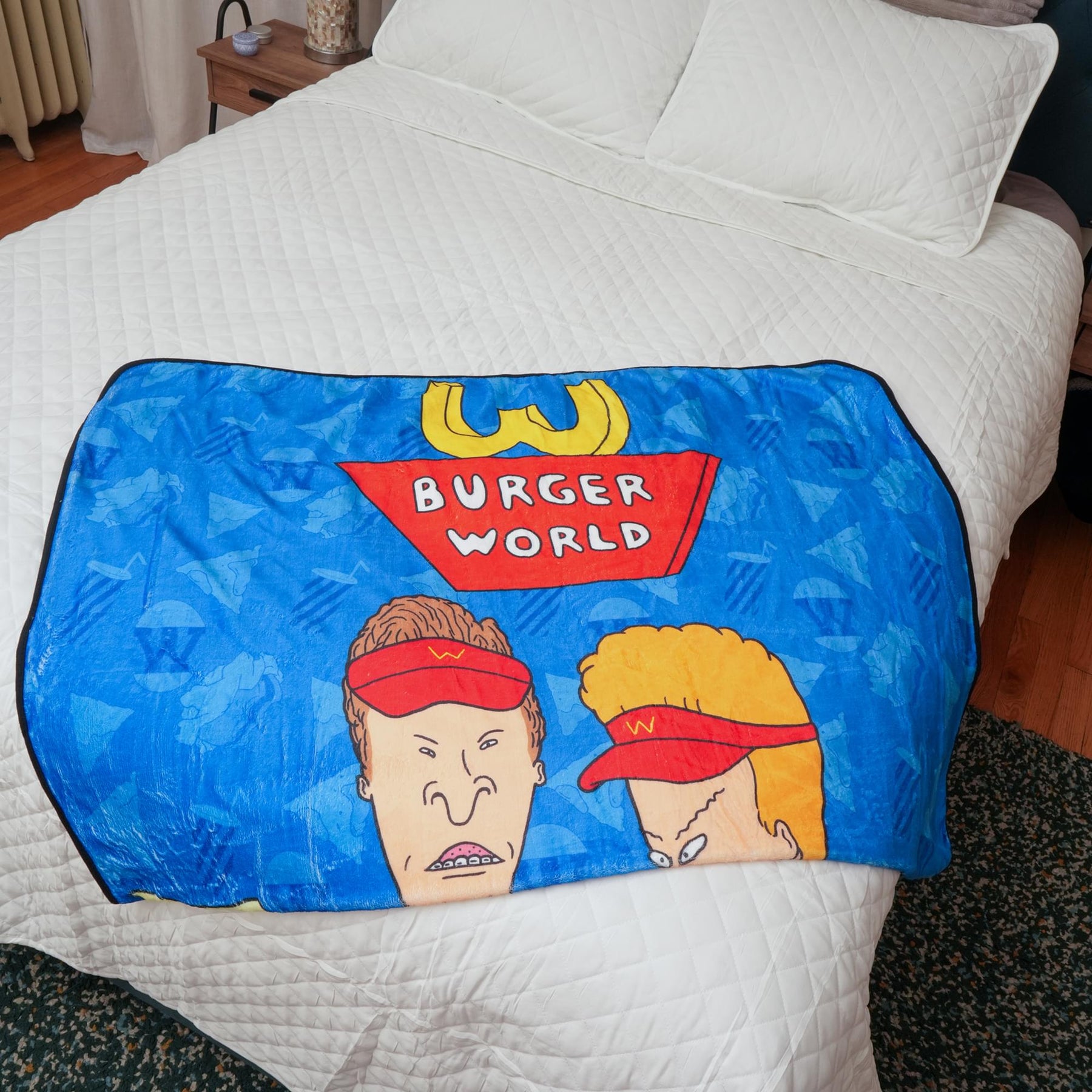 MTV Beavis and Butt-Head "Burger World" Fleece Throw Blanket | 45 x 60 Inches