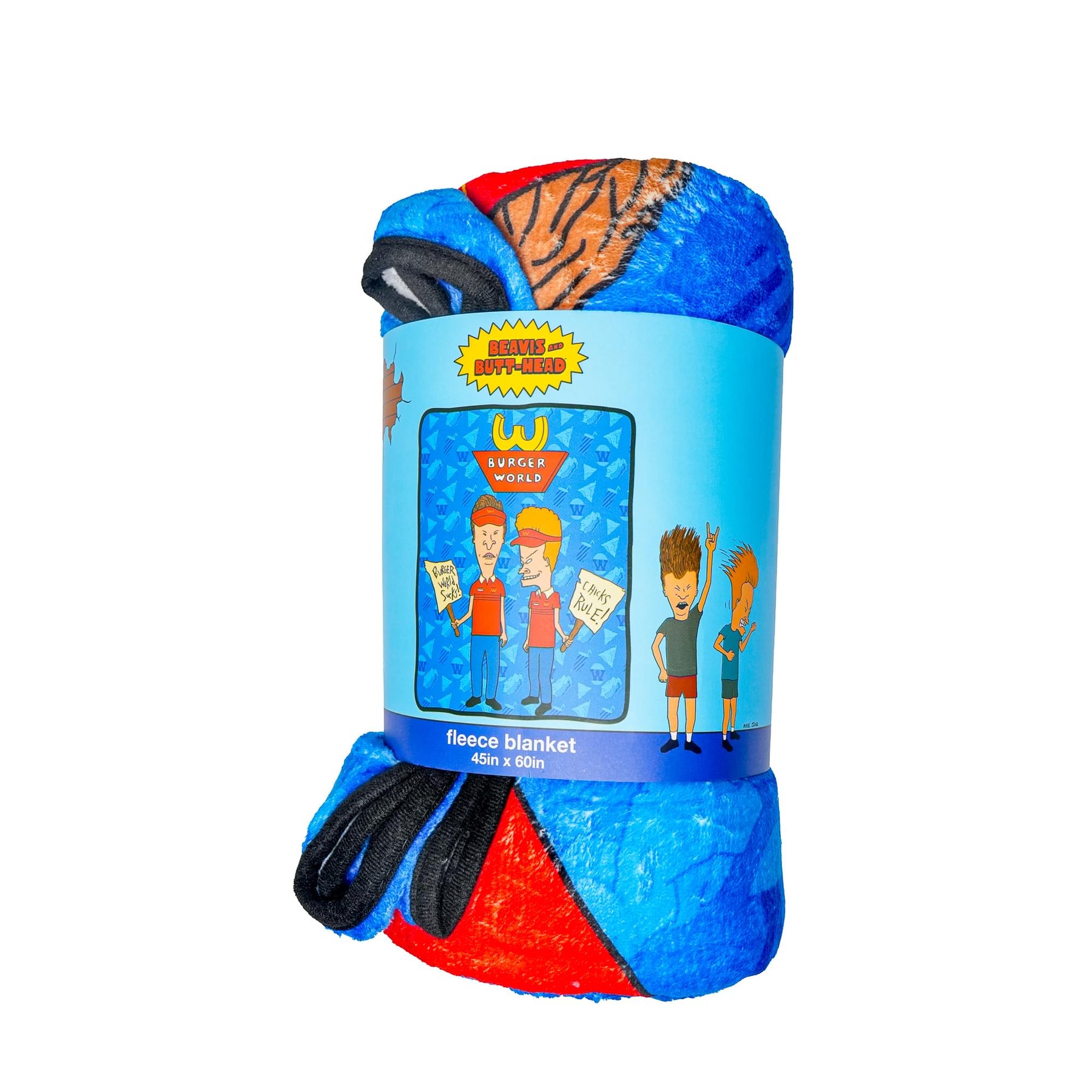 MTV Beavis and Butt-Head "Burger World" Fleece Throw Blanket | 45 x 60 Inches